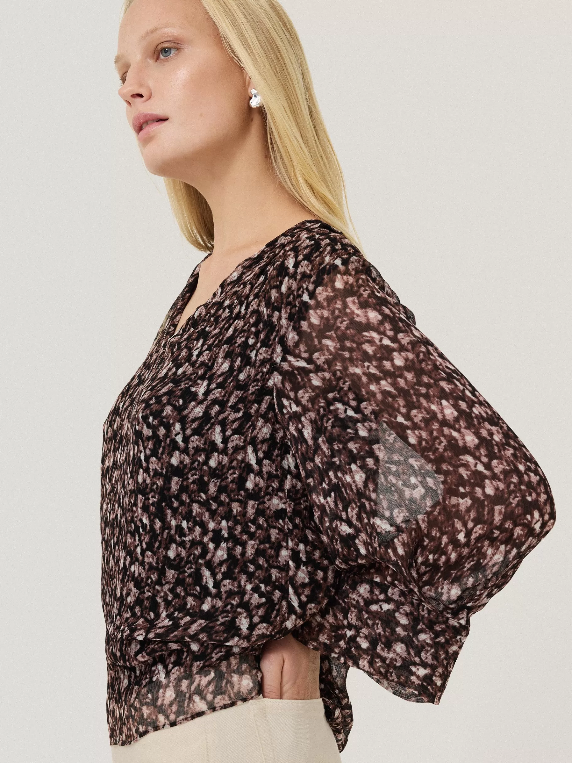 Jigsaw Shirts & Tops-Abstract Leopard Top Brown