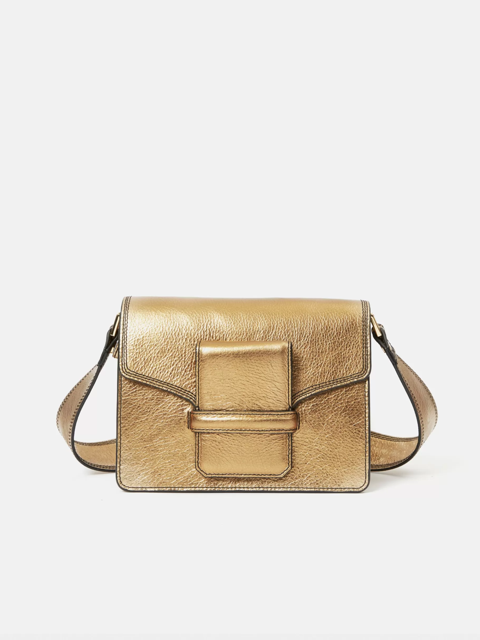 Jigsaw Bags | Leather-Ada Leather Crossbody Bag Gold
