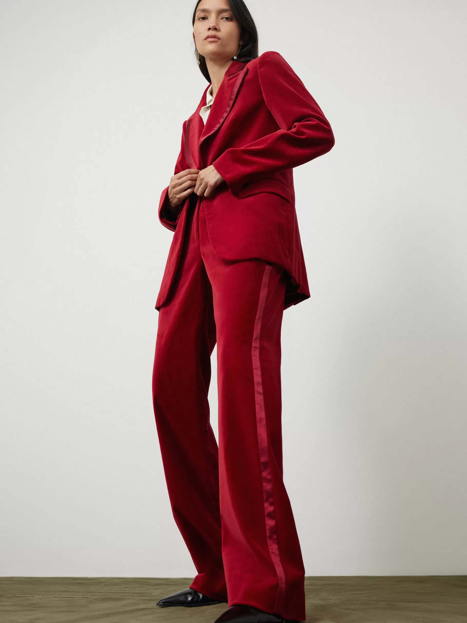 Jigsaw Suits & Tailoring | Co-ords-Ashby Velvet Blazer Red