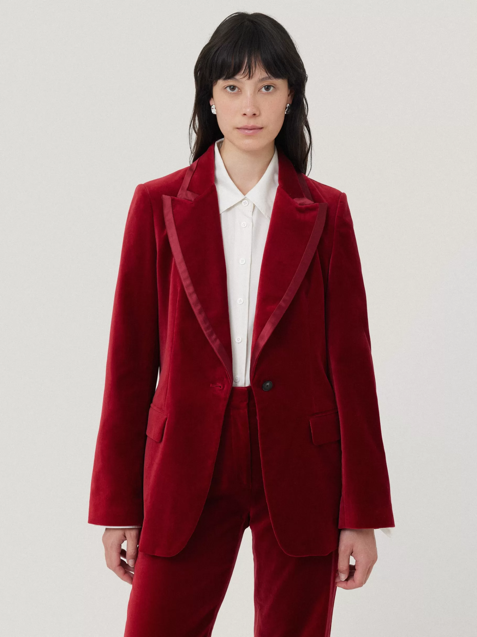 Jigsaw Suits & Tailoring | Co-ords-Ashby Velvet Blazer Red