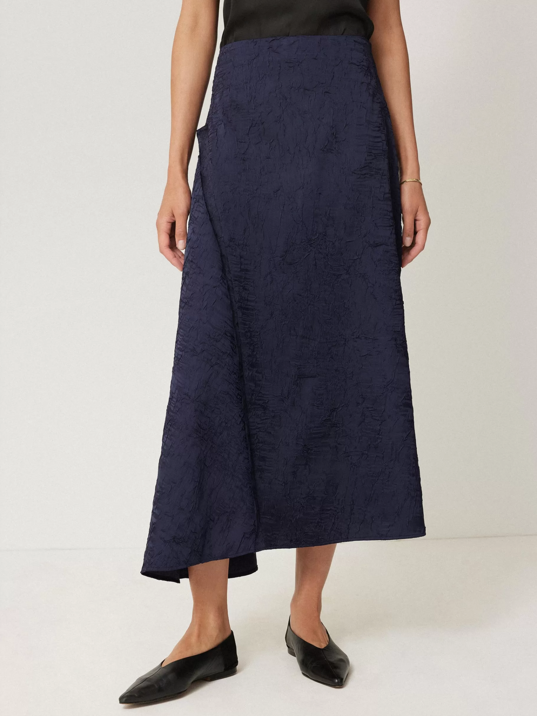 Jigsaw Skirts | Co-ords-Asymmetric Textured Skirt Navy