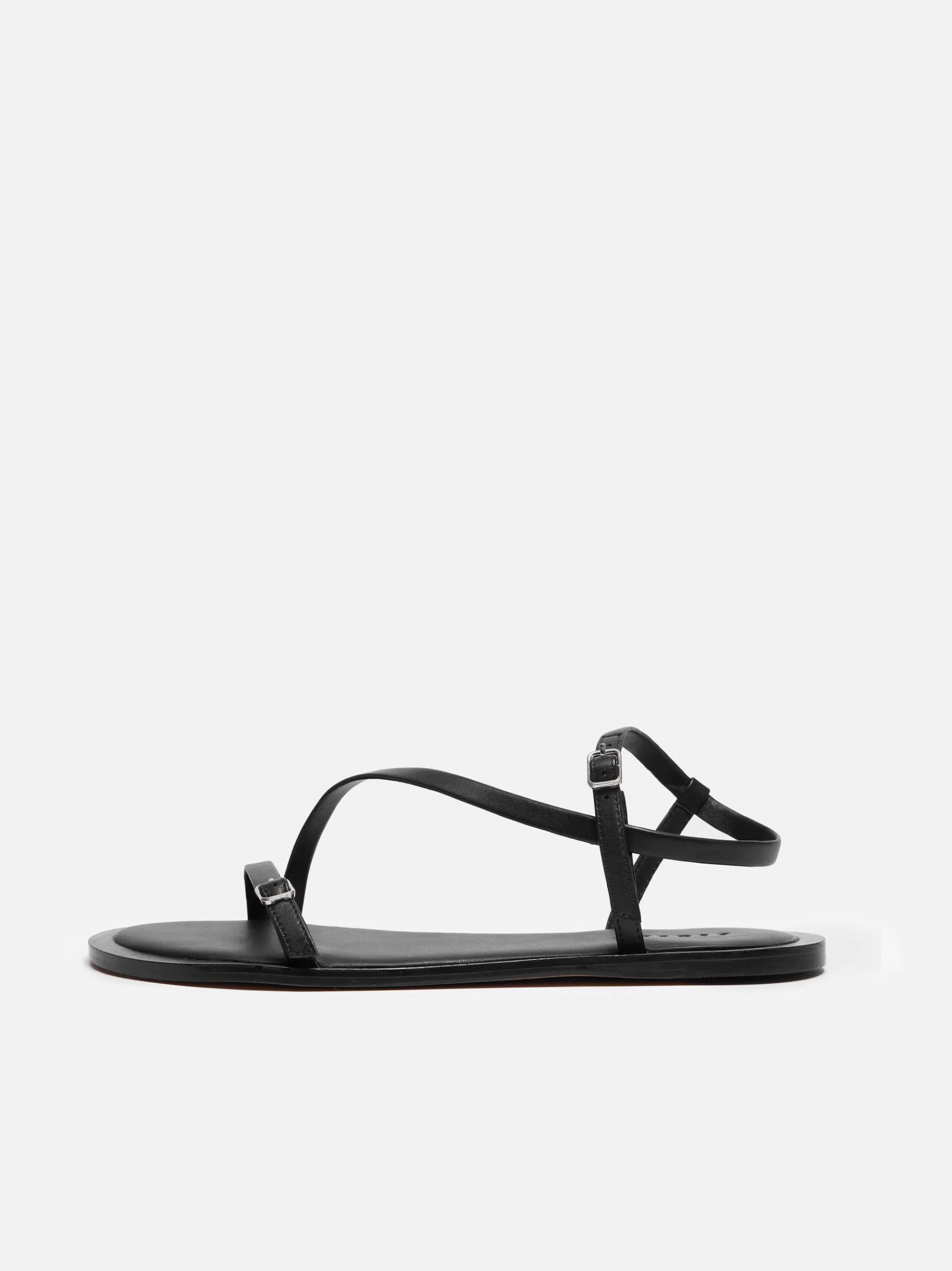 Jigsaw Flats-Asymmetrical Strappy Sandal Black