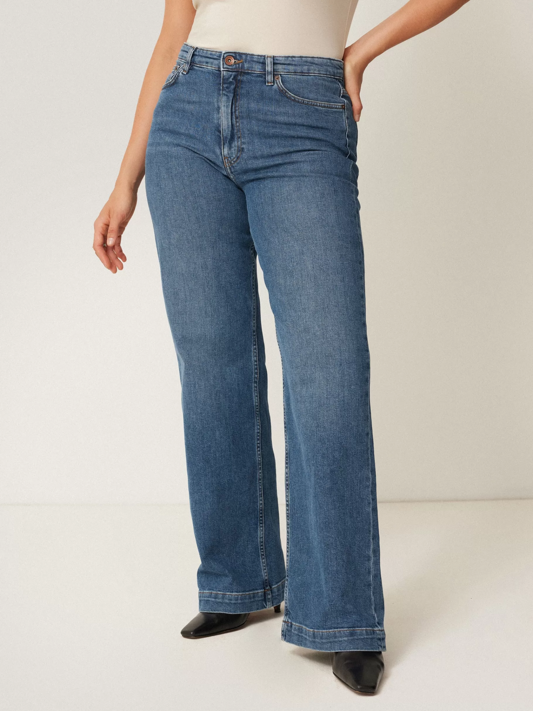 Jigsaw Denim-Balfour Long Wide Leg Jean VintageMidBlue