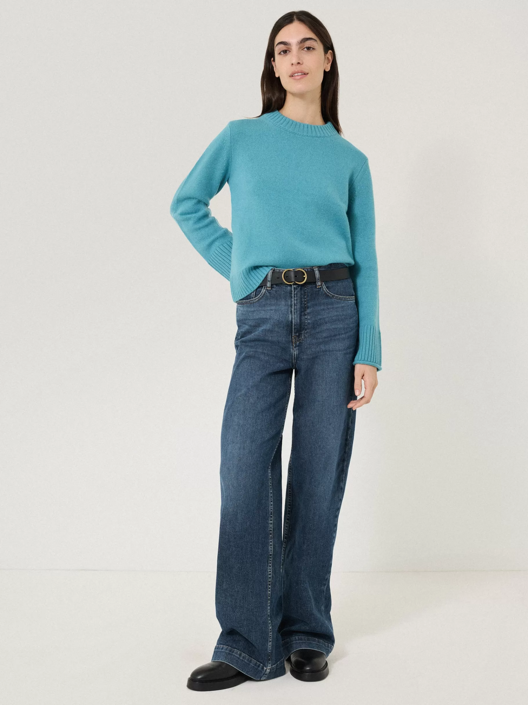 Jigsaw Denim-Balfour Long Wide Leg Jean VintageMidBlue