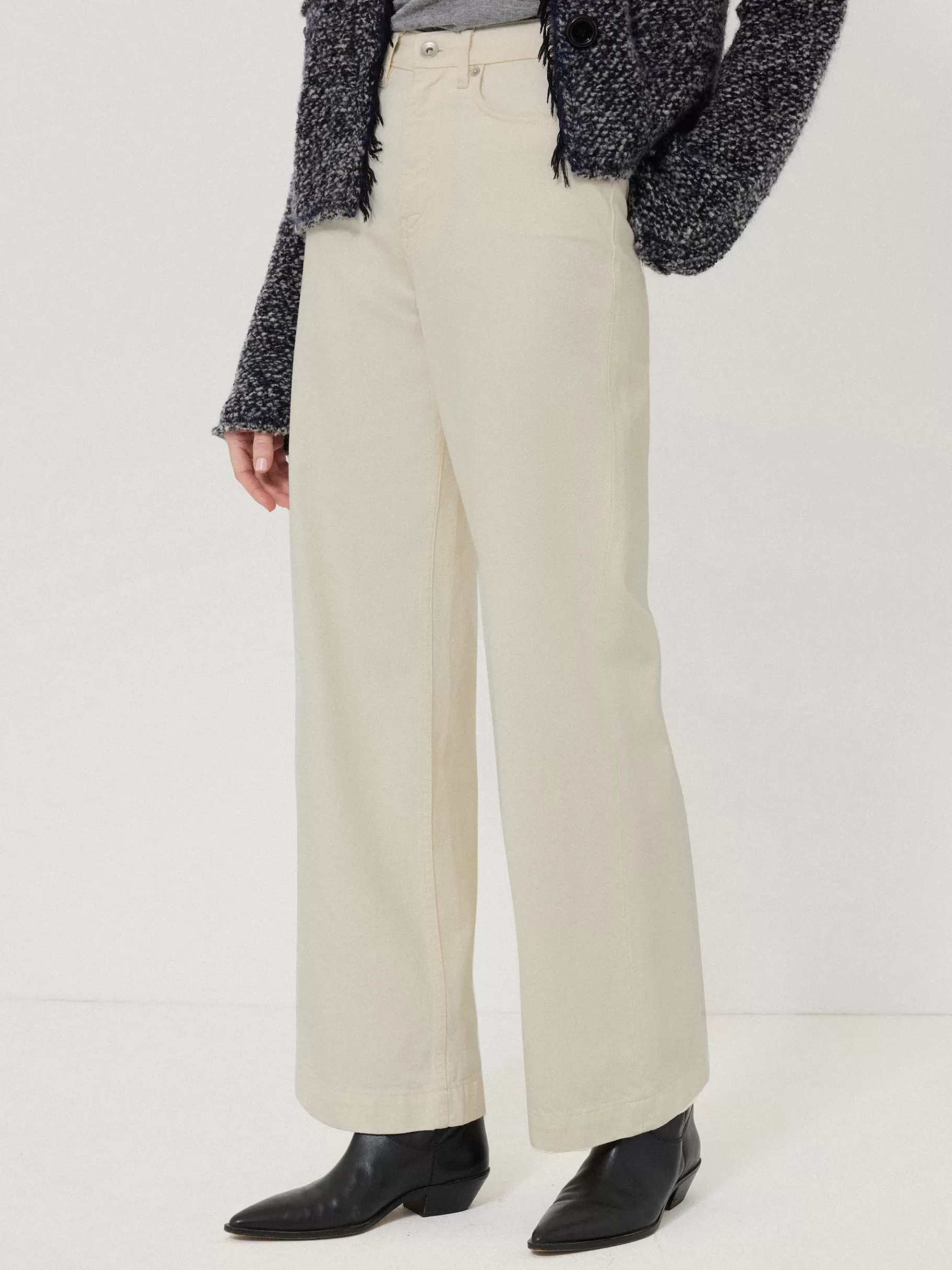 Jigsaw Denim | Trousers-Balfour Long Wide Leg Jean Ecru