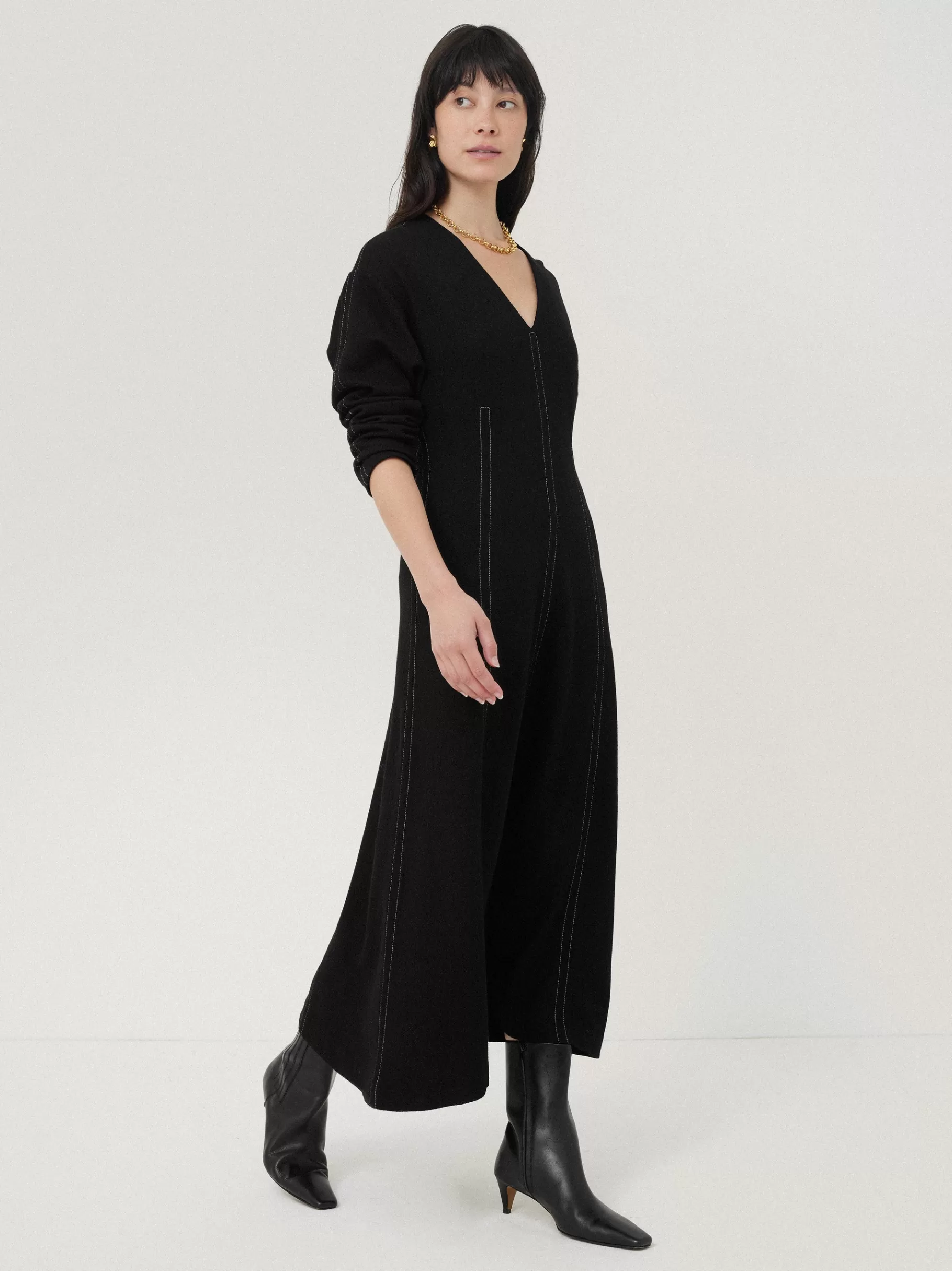 Jigsaw Dresses & Jumpsuits-Batwing Stitched Dress Black