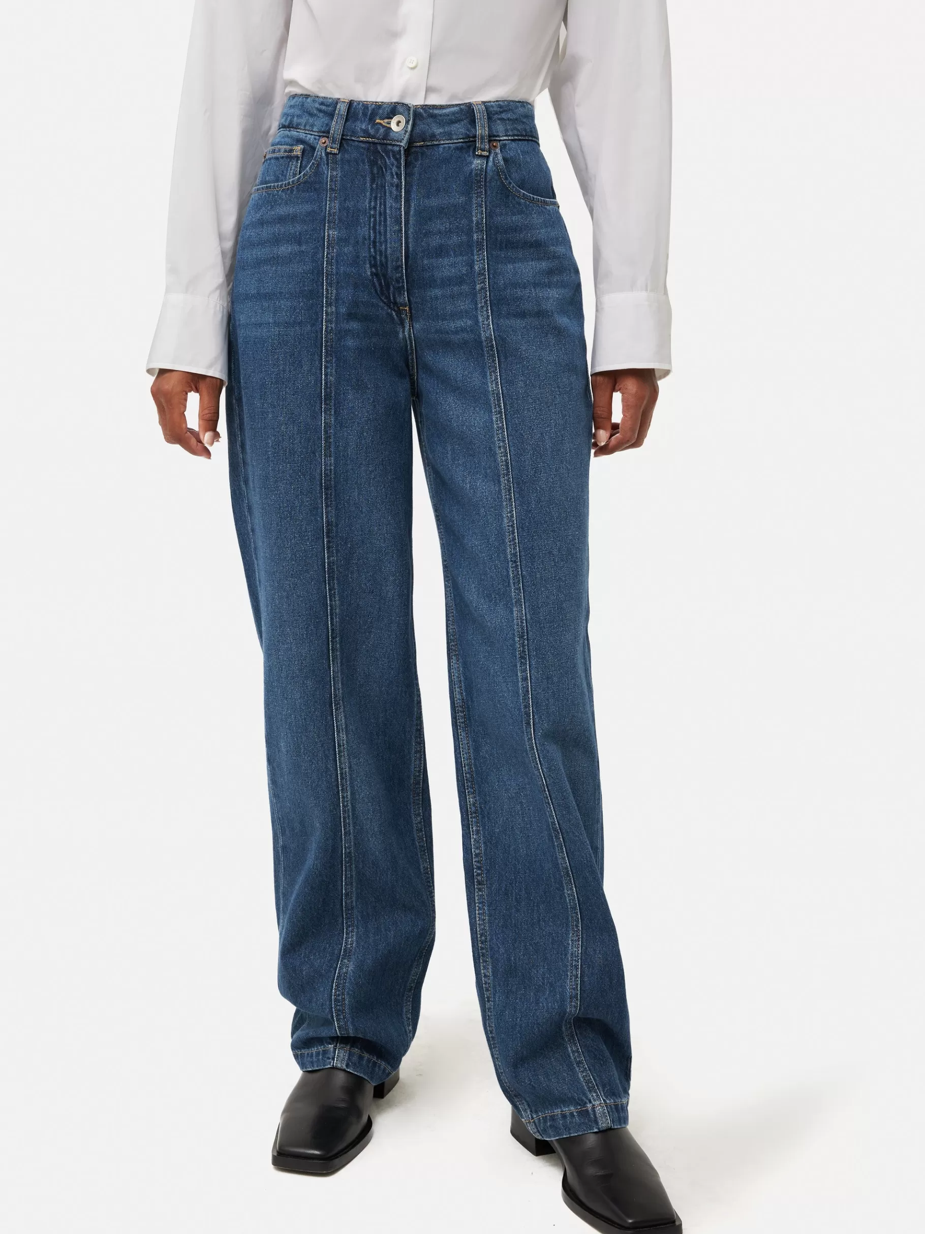 Jigsaw Denim-Beck Tailored Jean VintageMidBlue