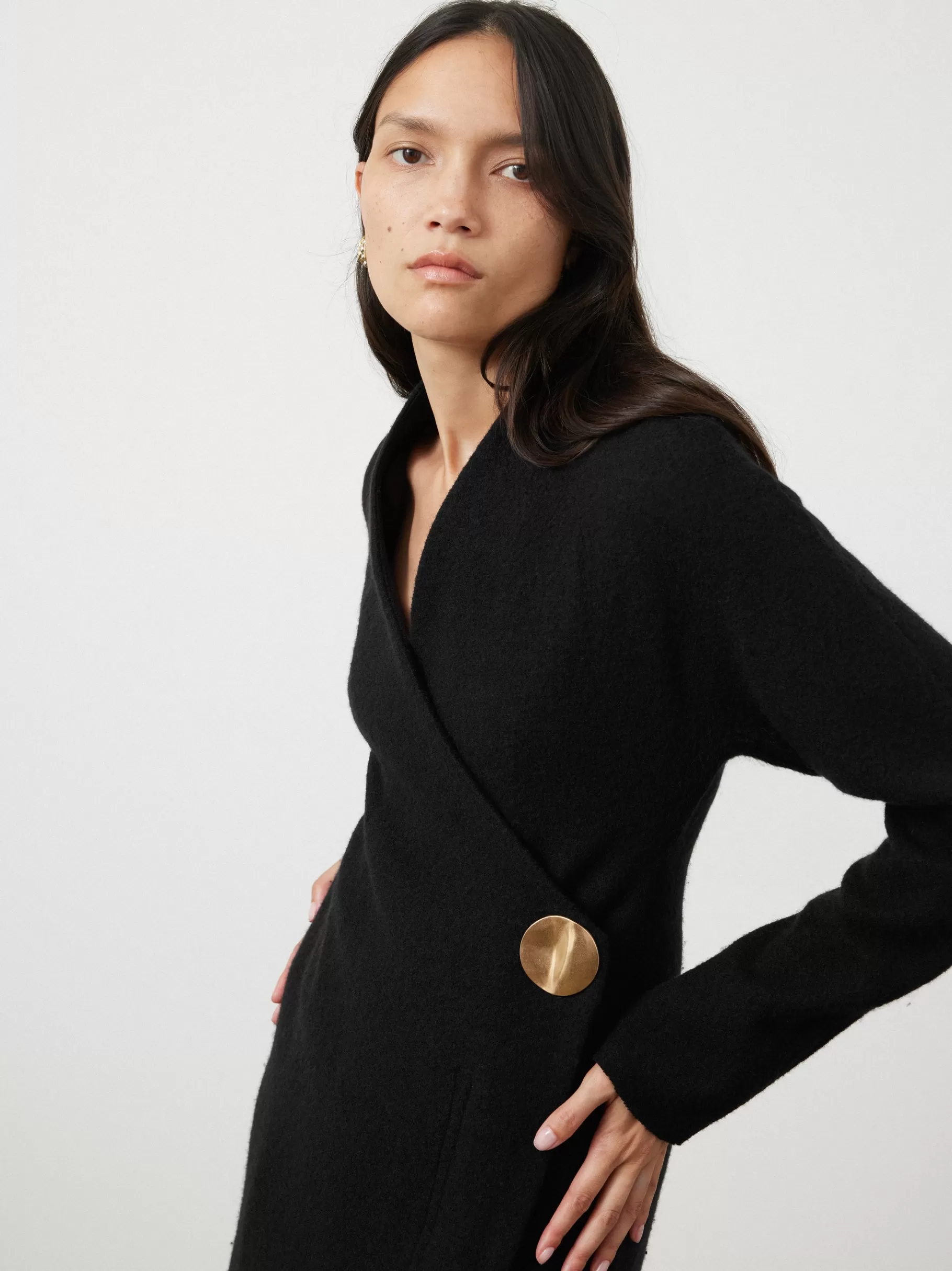 Jigsaw Dresses & Jumpsuits | Knitwear & Cashmere-Boiled Wool Blend Disc Dress Black