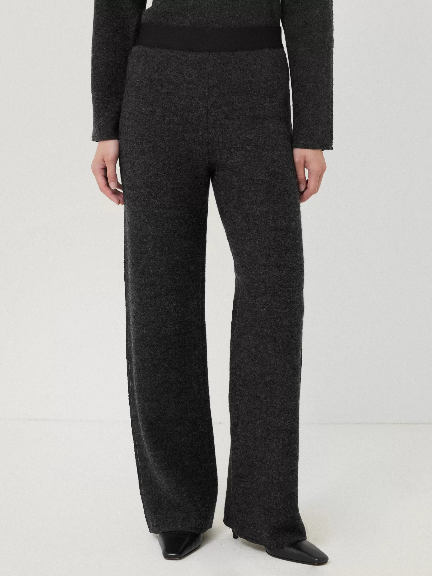 Jigsaw Pyjamas & Loungewear | Trousers-Boiled Wool Blend Trouser DarkGrey