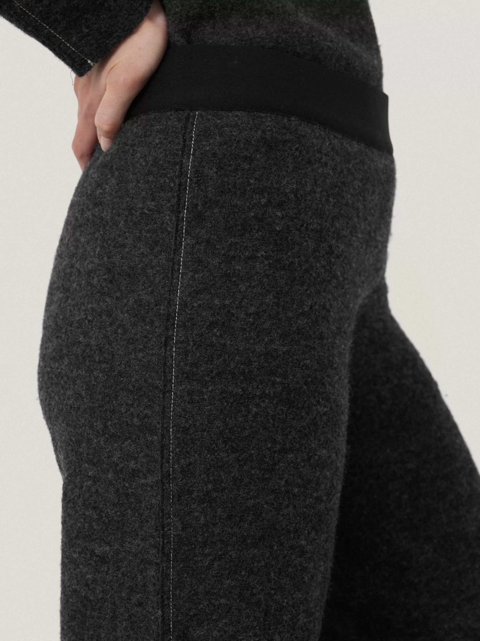 Jigsaw Pyjamas & Loungewear | Trousers-Boiled Wool Blend Trouser DarkGrey