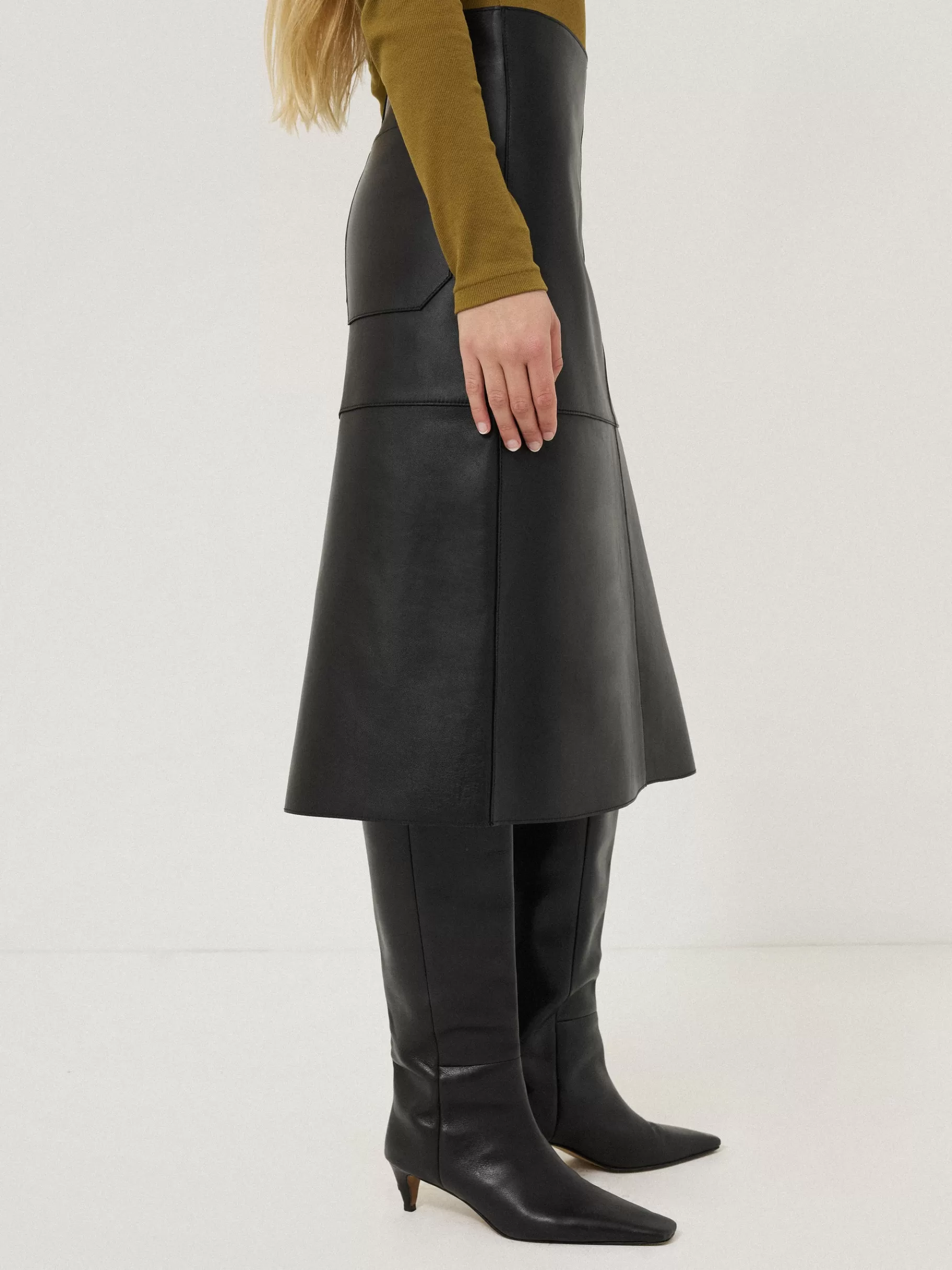Jigsaw Skirts | Co-ords-Bonded Leather Skirt Black