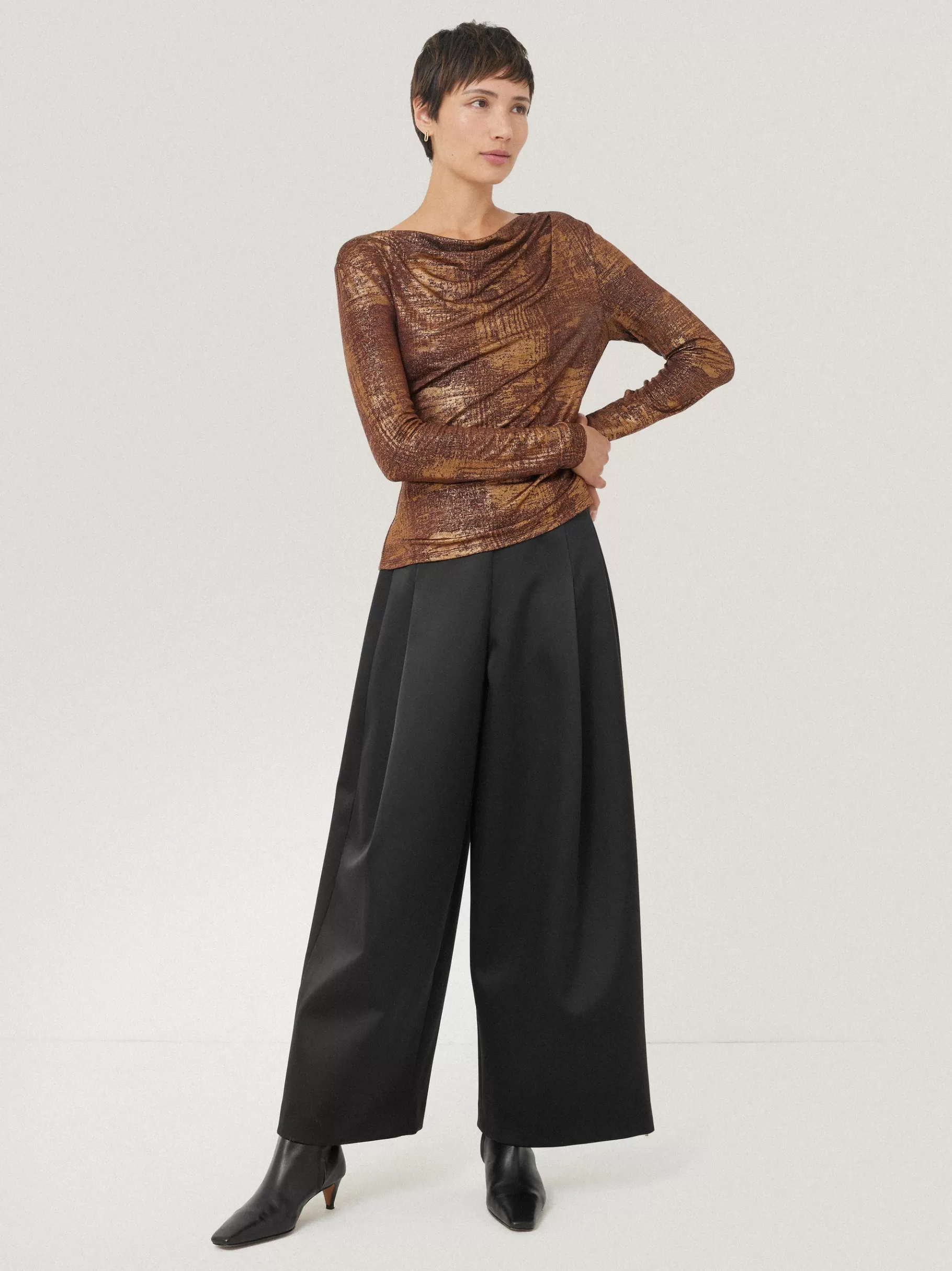 Jigsaw Shirts & Tops | Party-Brushed Cowl Top Bronze
