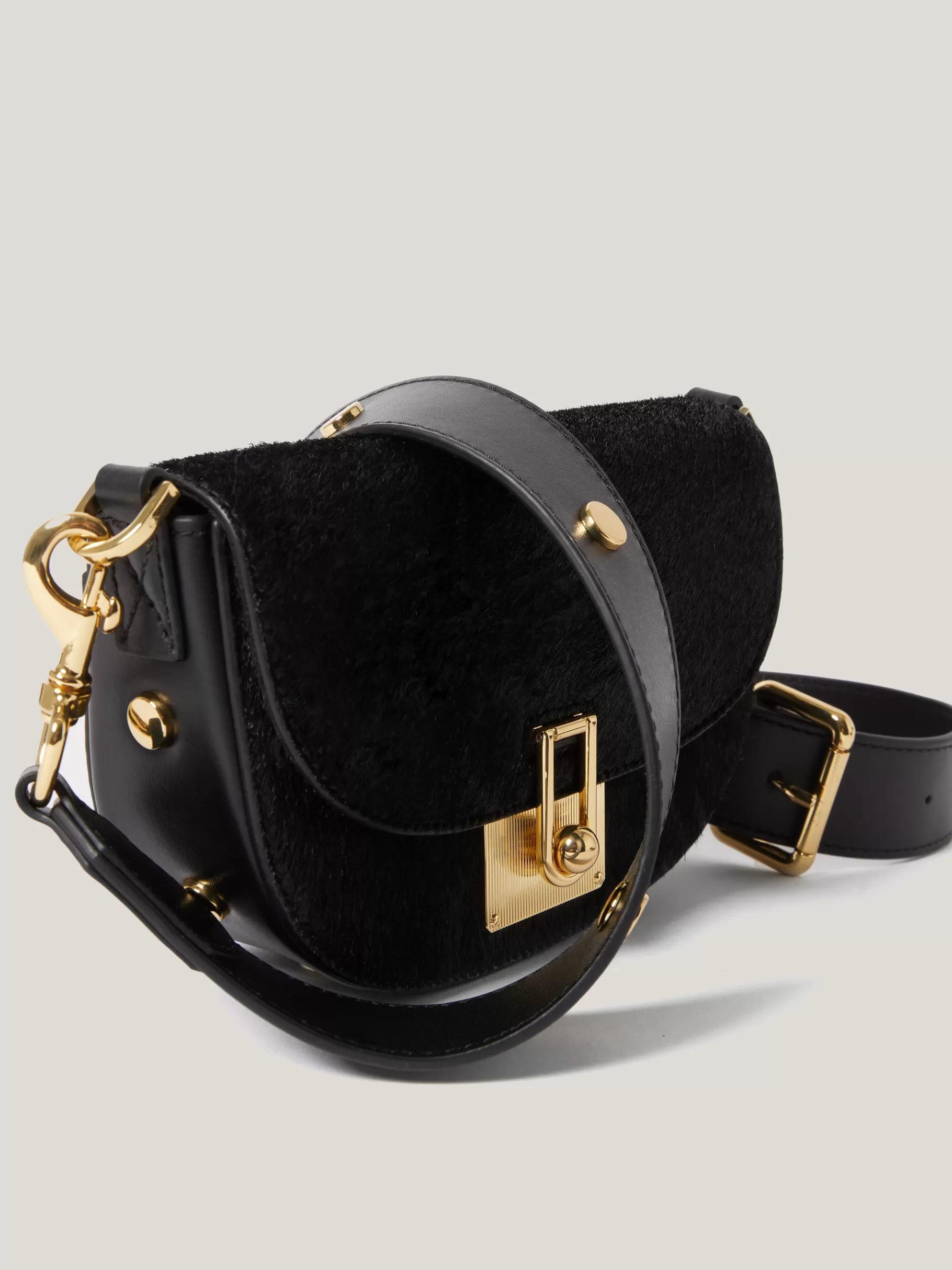 Jigsaw Bags-Calf Hair Denbigh Crossbody Black