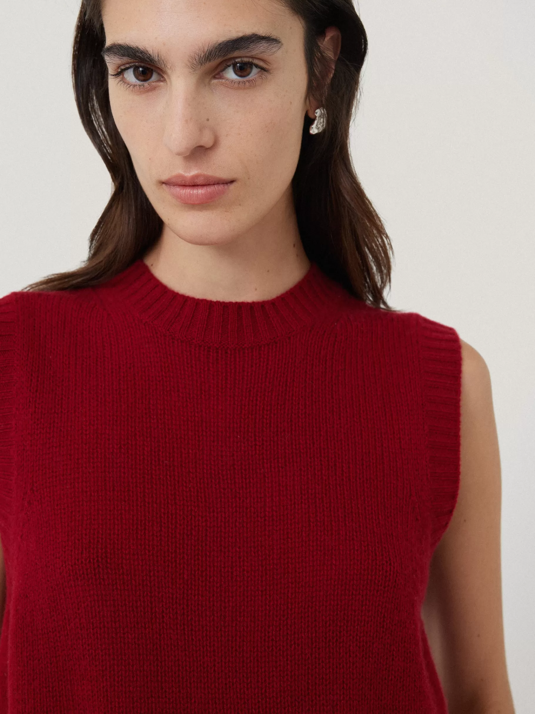 Jigsaw Knitwear & Cashmere-Cashmere Crew Neck Tank Red