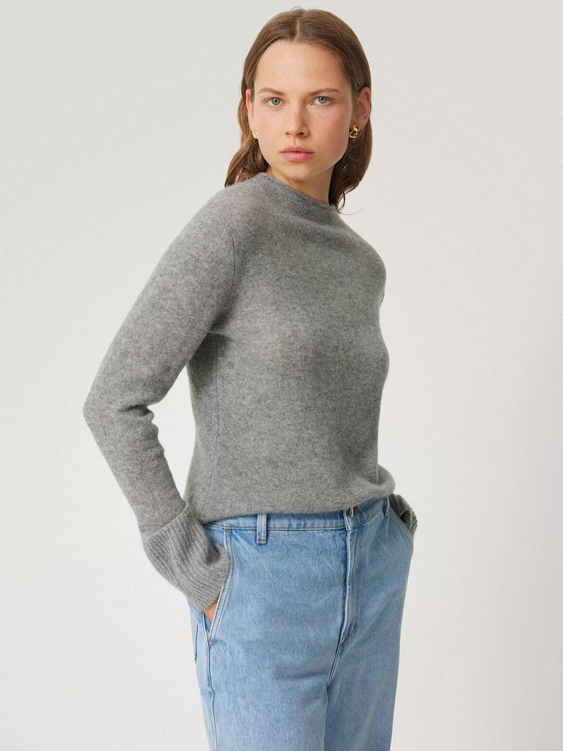 Jigsaw Knitwear & Cashmere-Cloud Cashmere Eldon Jumper Grey