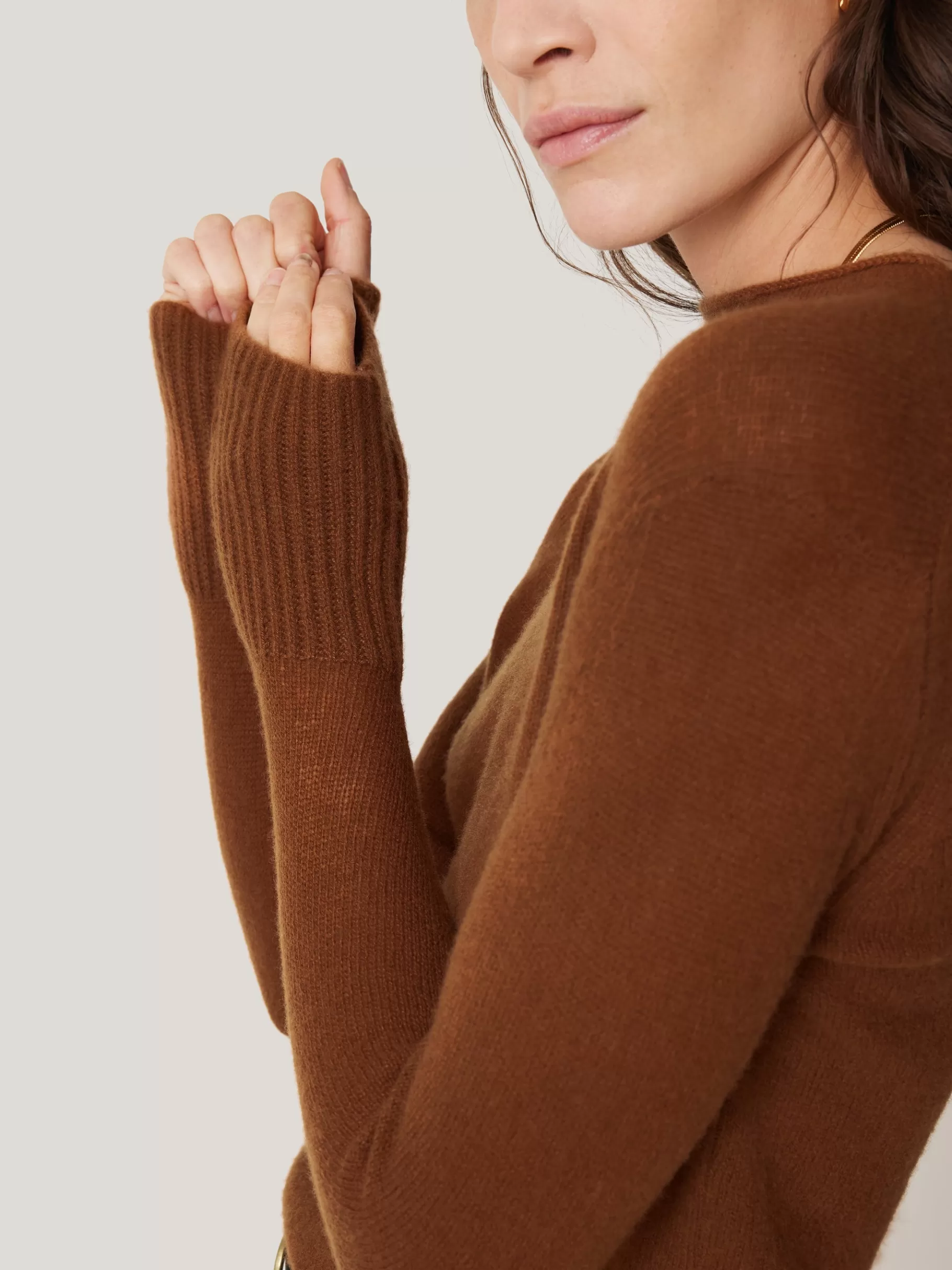 Jigsaw Knitwear & Cashmere-Cloud Cashmere Eldon Jumper Toffee