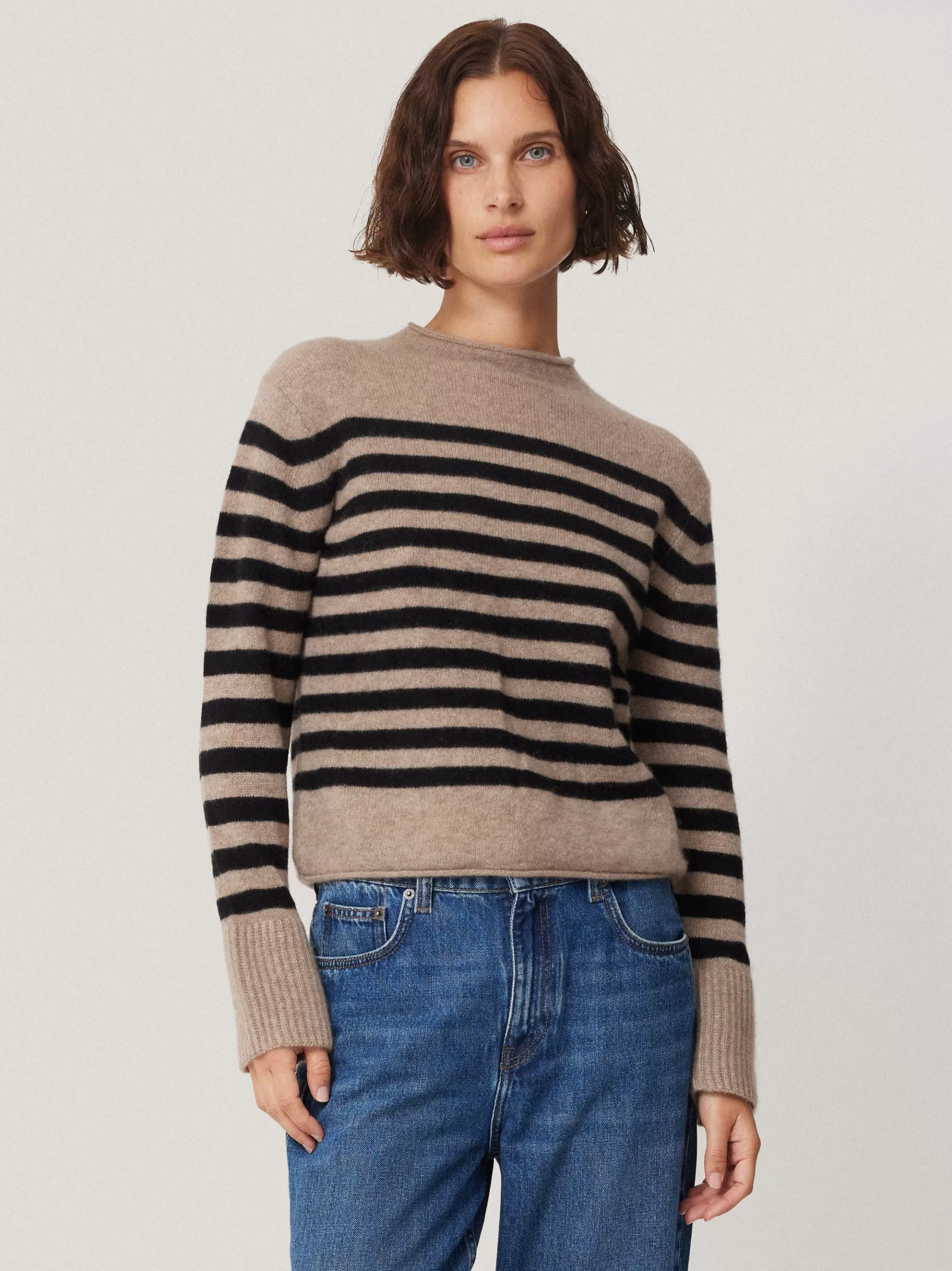 Jigsaw Knitwear & Cashmere-Cloud Cashmere Eldon Stripe Neutral