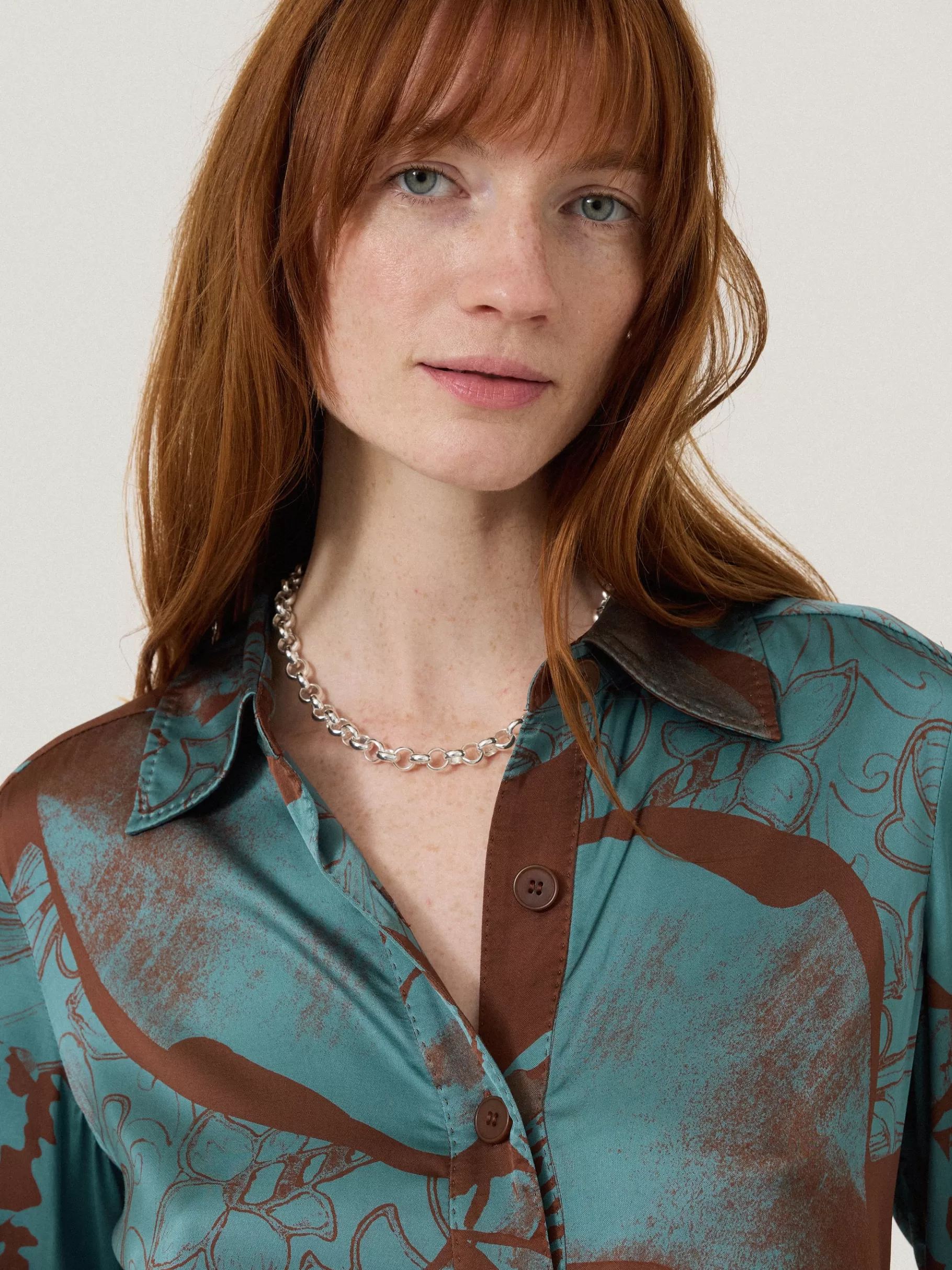 Jigsaw Shirts & Tops | Co-ords-Collage Stitch Detail Shirt Blue
