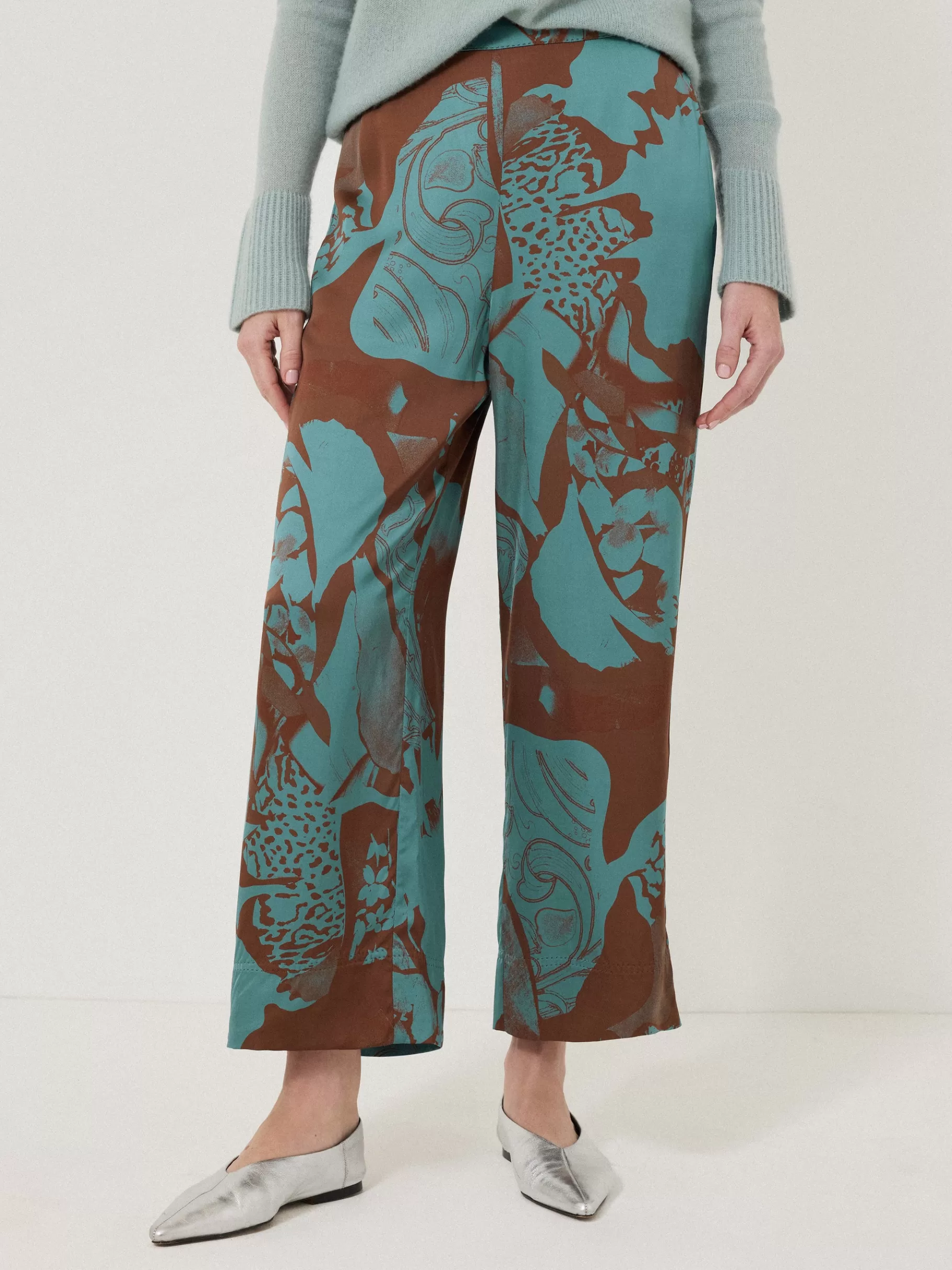 Jigsaw Trousers | Co-ords-Collage Stitch Detail Trouser Blue