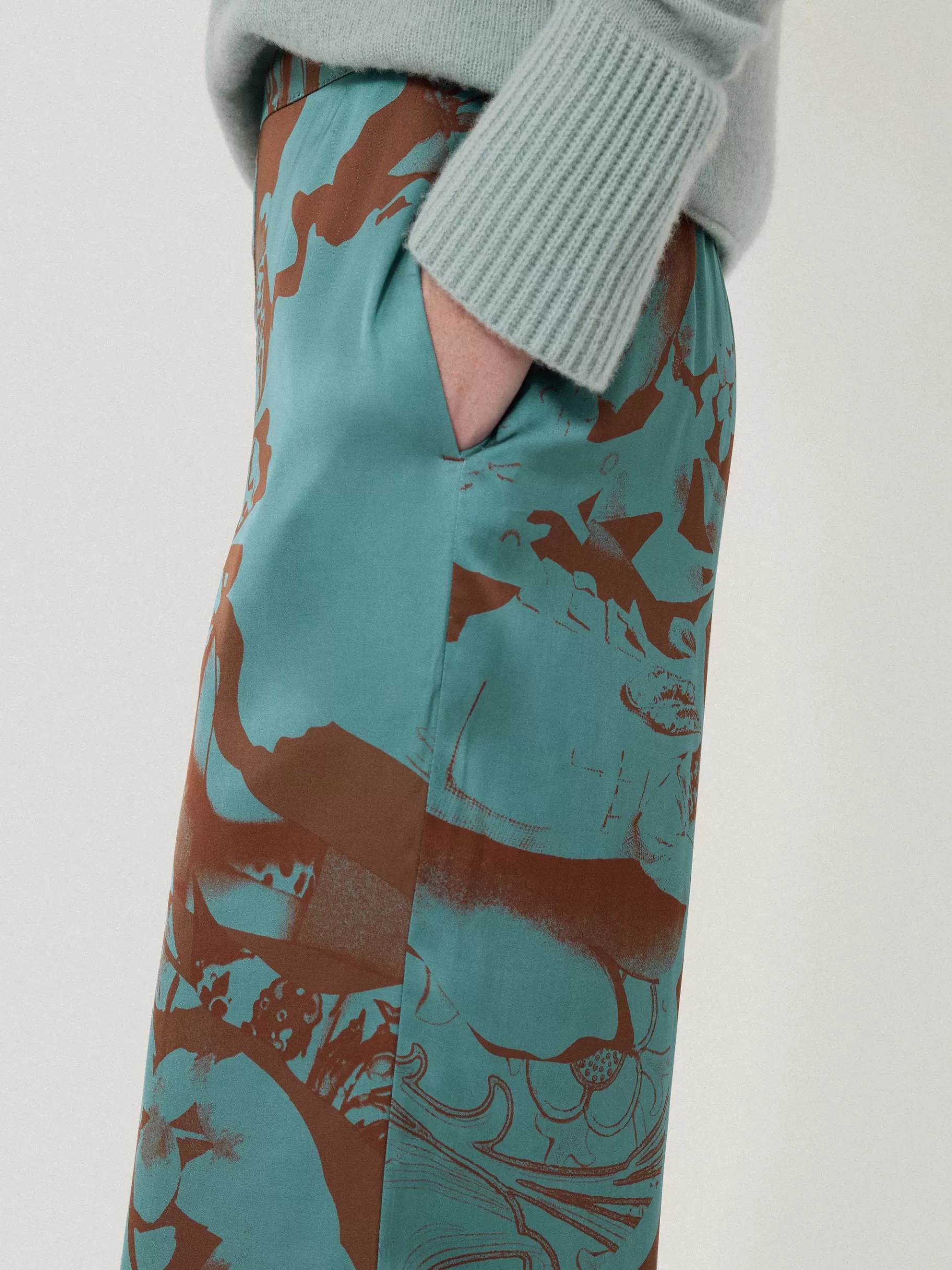 Jigsaw Trousers | Co-ords-Collage Stitch Detail Trouser Blue