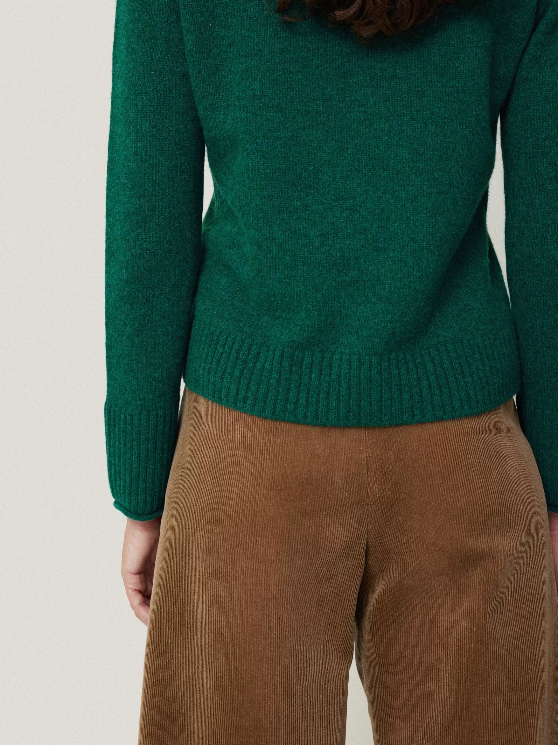 Jigsaw Knitwear & Cashmere-Compact Wool Cashmere Blend Jumper SherwoodGreen