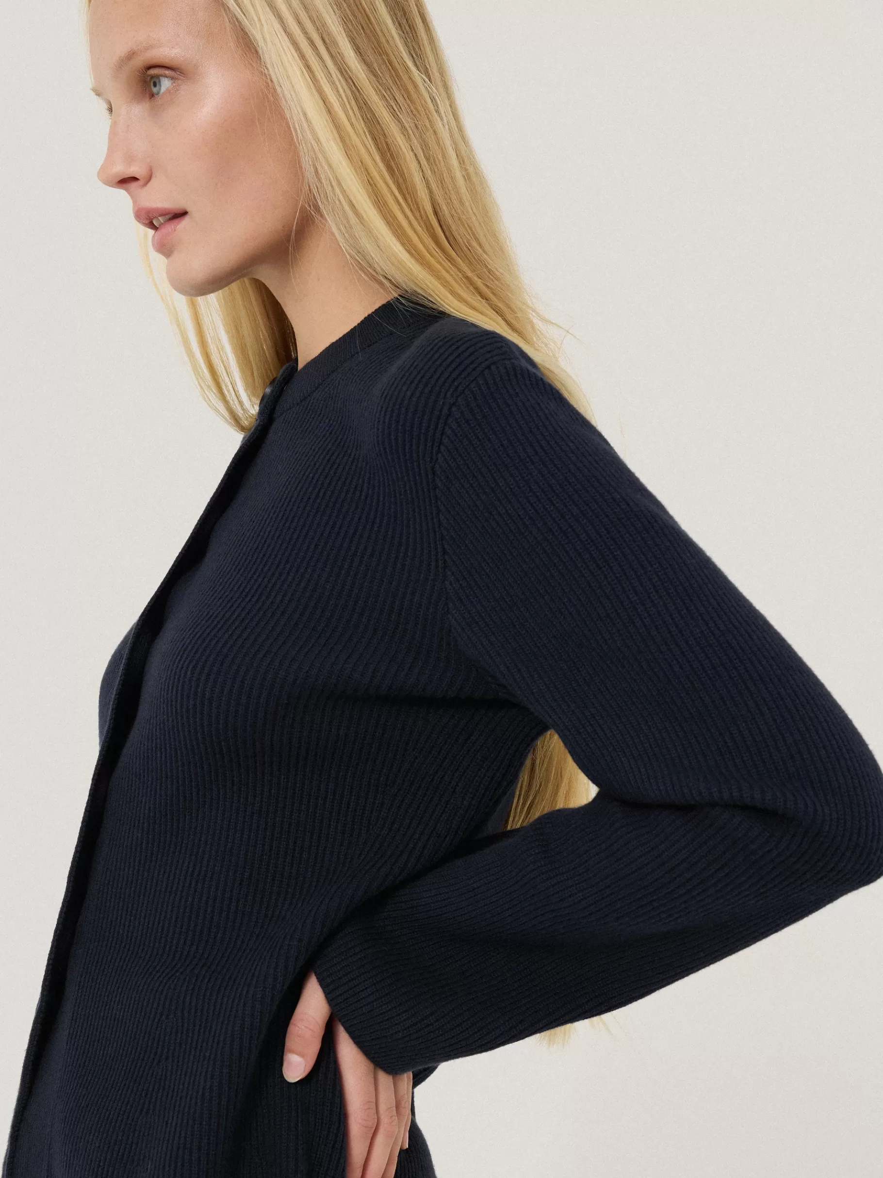Jigsaw Shirts & Tops | Knitwear & Cashmere-Cotton Blend Knit Cardigan Navy
