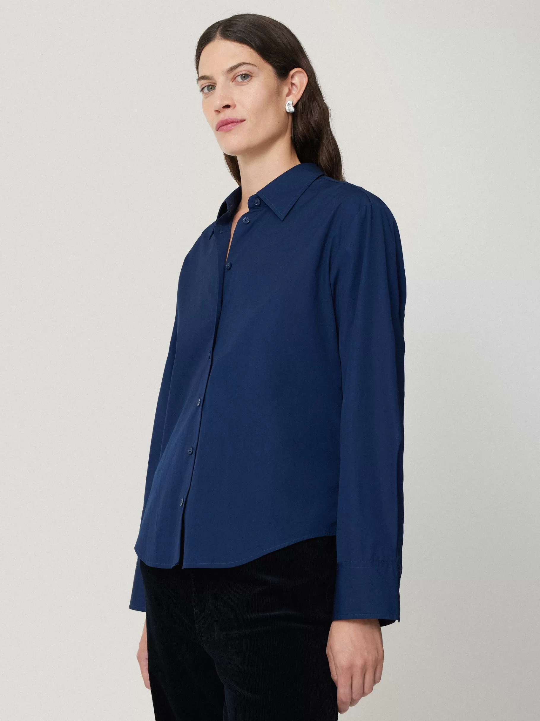 Jigsaw Shirts & Tops-Cotton Casual Shirt Blue