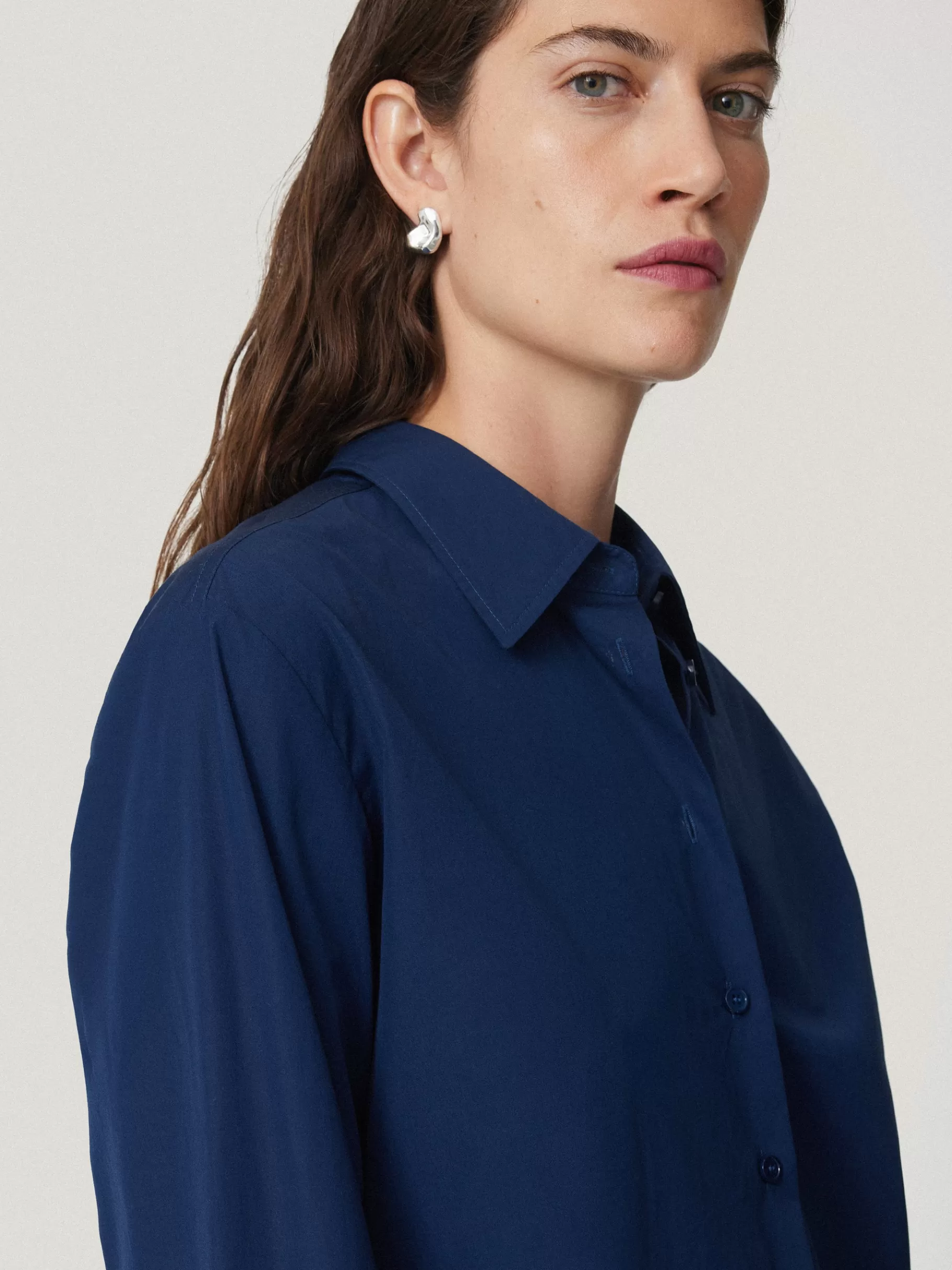 Jigsaw Shirts & Tops-Cotton Casual Shirt Blue