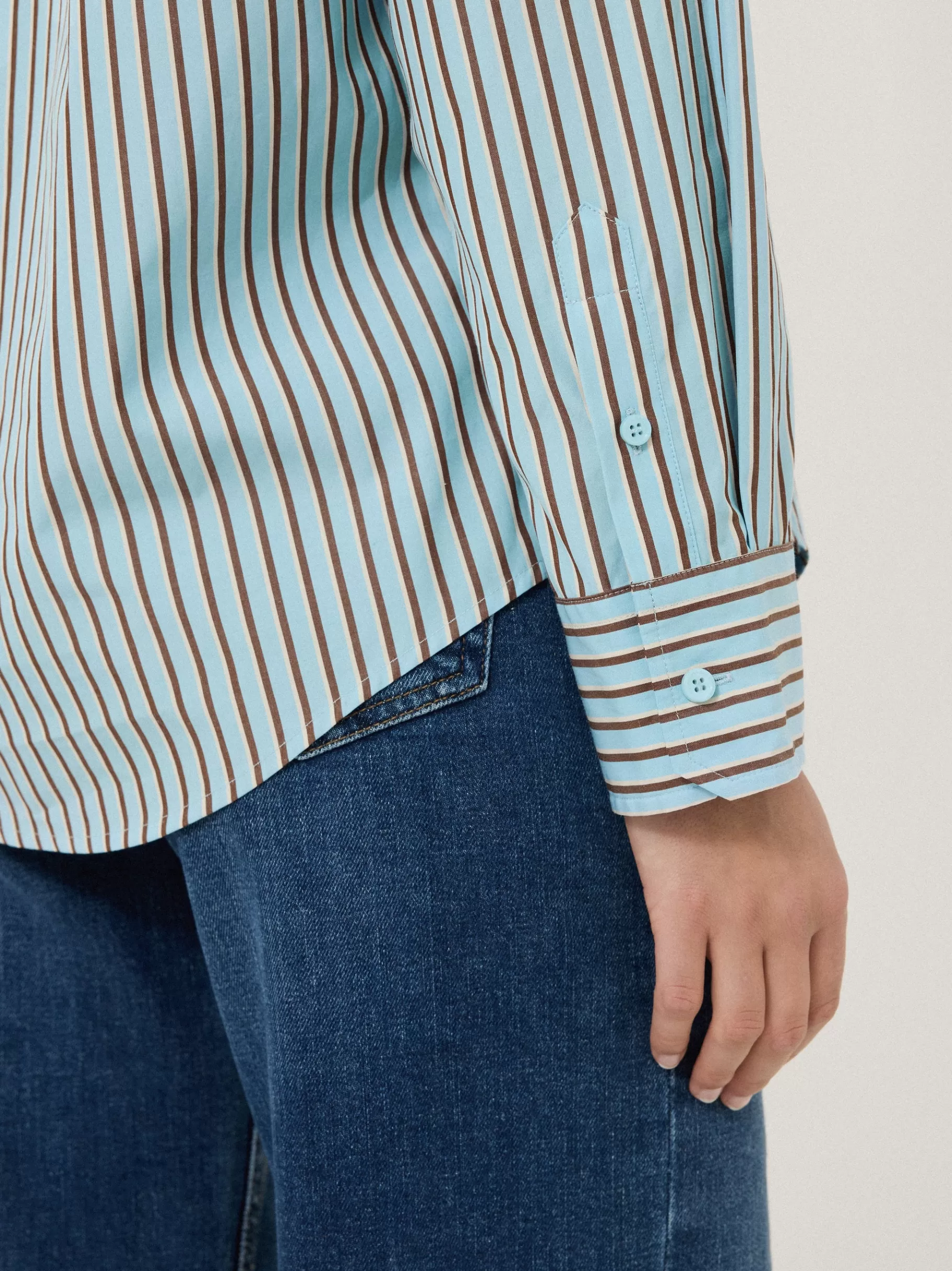 Jigsaw Shirts & Tops-Cotton Stripe Shirt Blue