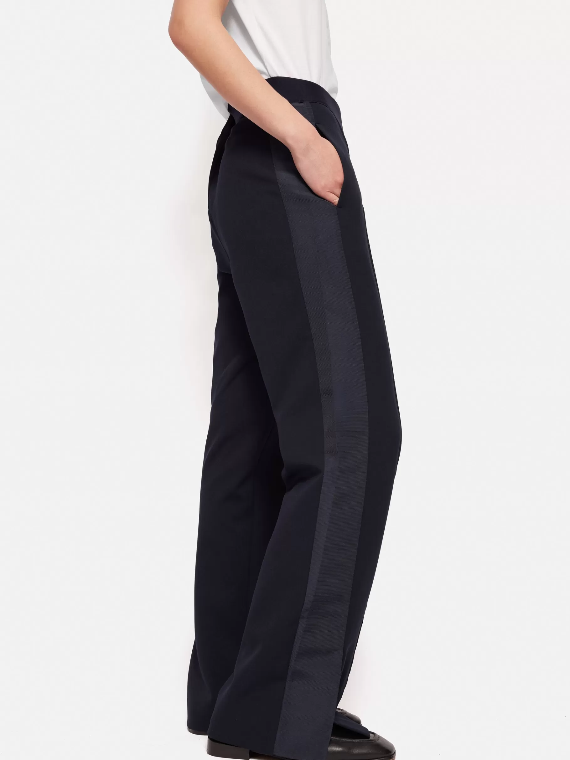 Jigsaw Trousers | Suits & Tailoring-Crepe Split Hem Jogger Navy
