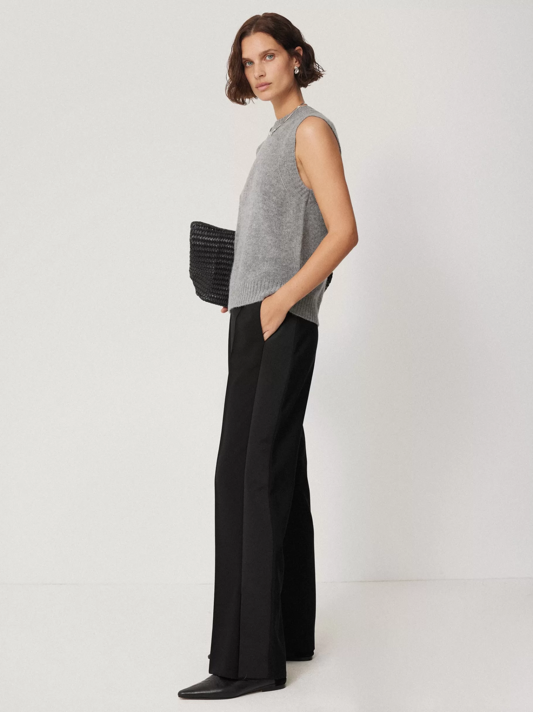 Jigsaw Trousers | Suits & Tailoring-Crepe Split Hem Jogger Black