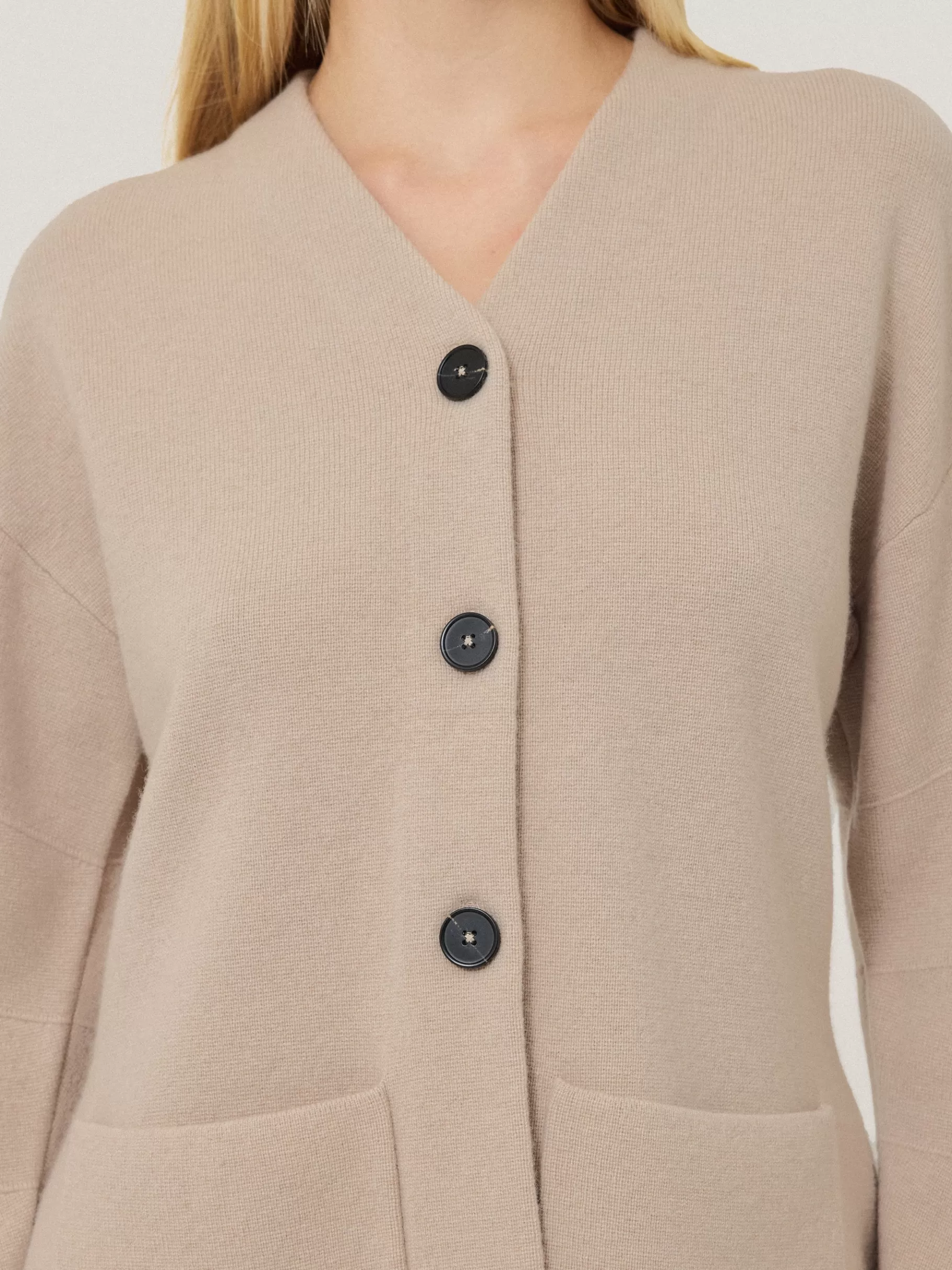 Jigsaw Knitwear & Cashmere-Darted Longline Knit Jacket Cream