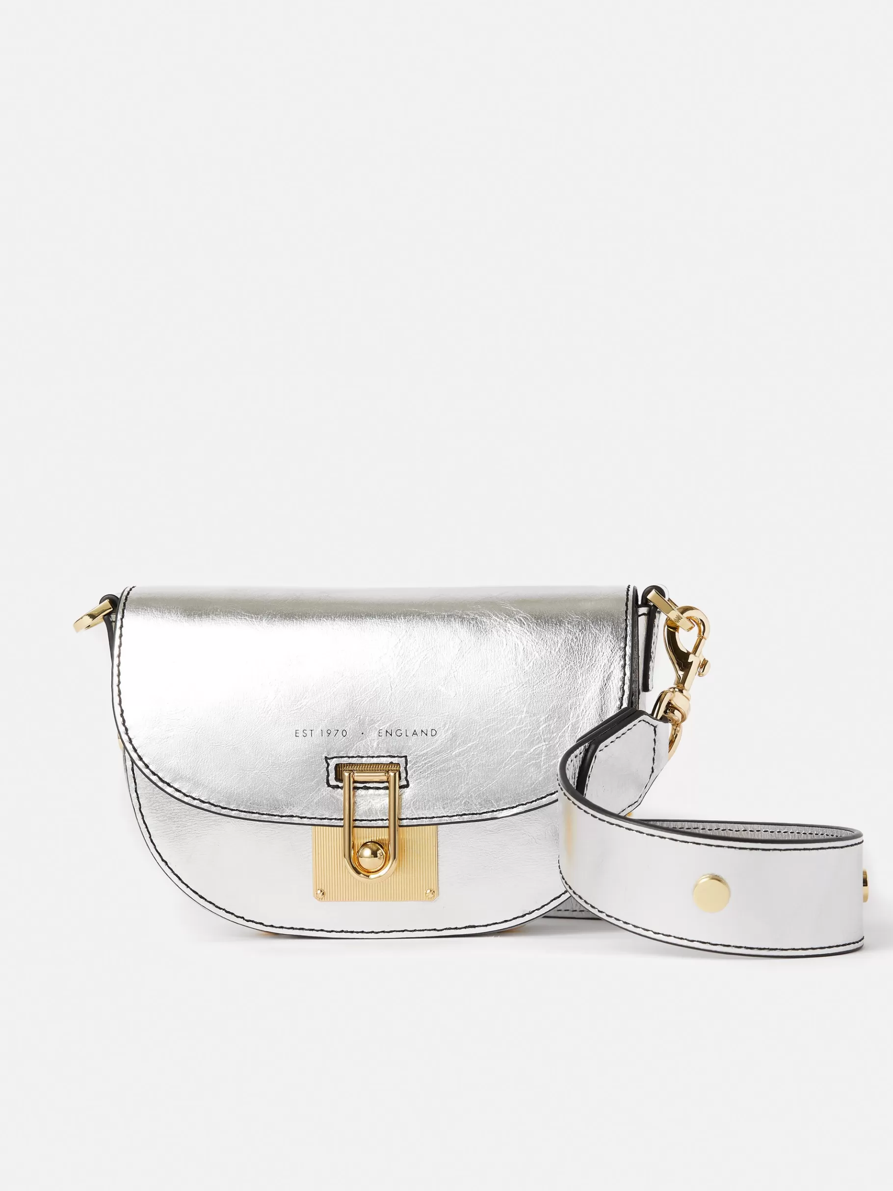 Jigsaw Bags | Leather-Denbigh Studded Leather Bag Silver