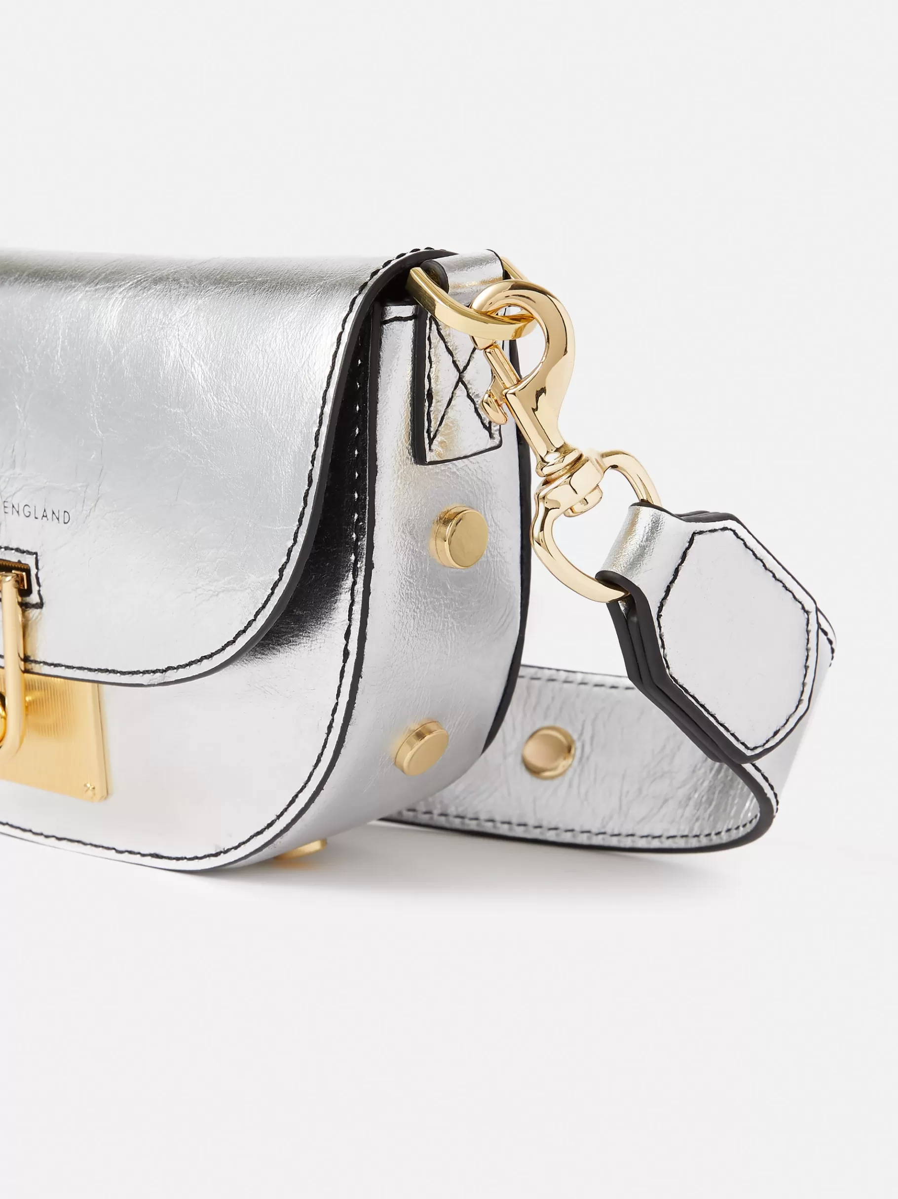 Jigsaw Bags | Leather-Denbigh Studded Leather Bag Silver
