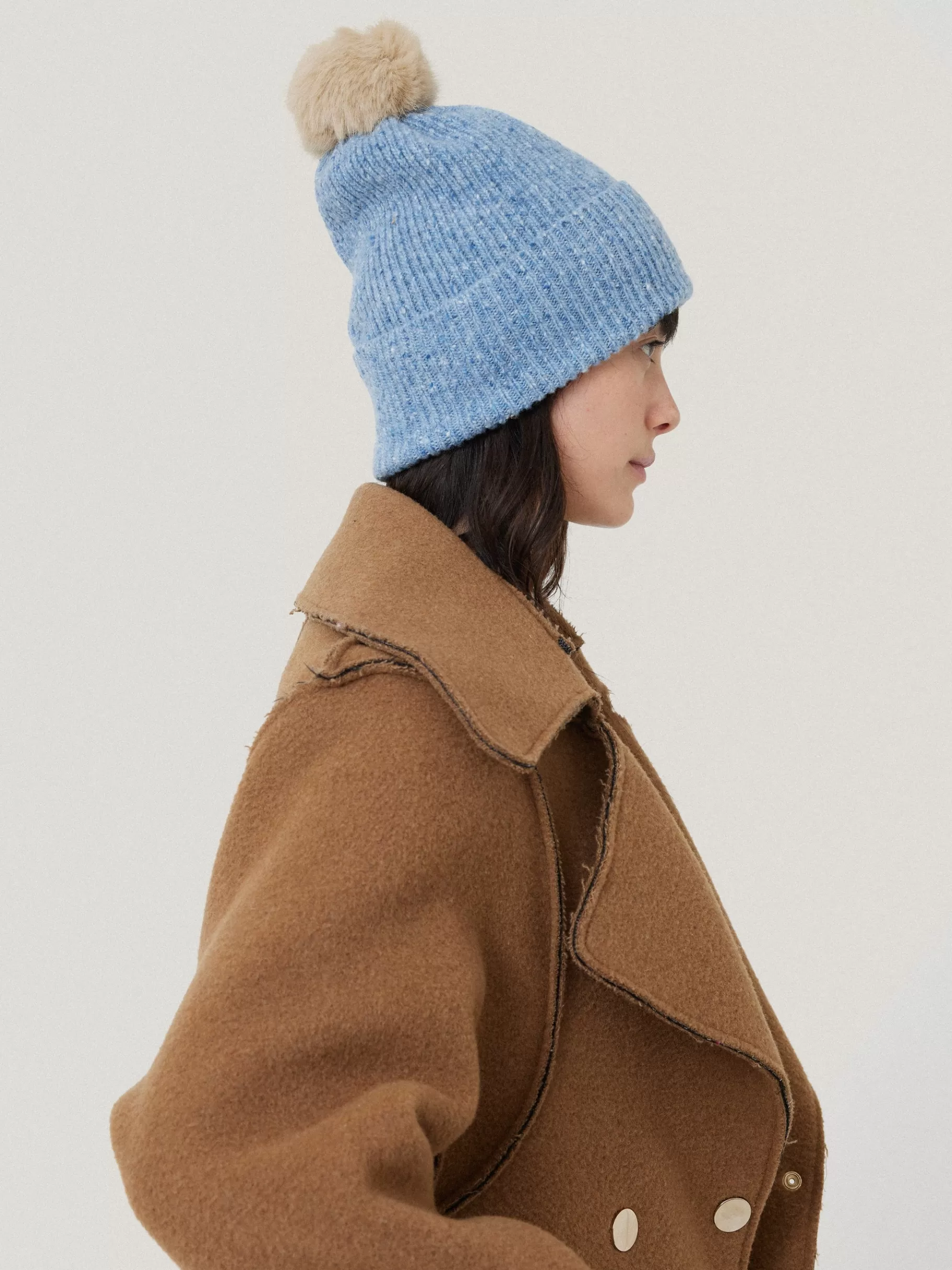 Jigsaw Hats & Gloves | Knitwear & Cashmere-Donegal Pom Hat Blue