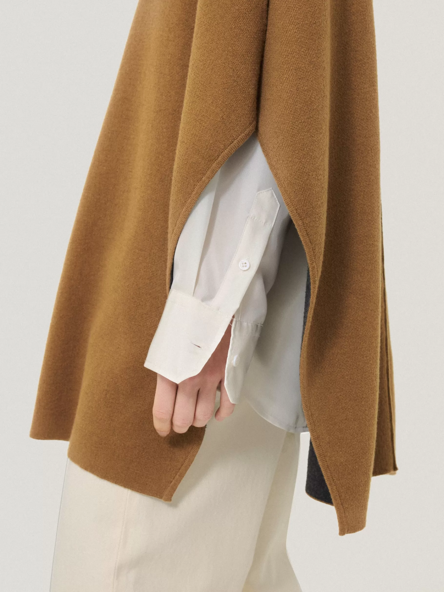 Jigsaw Ponchos & Scarves | Knitwear & Cashmere-Double Face Knit Poncho Toffee