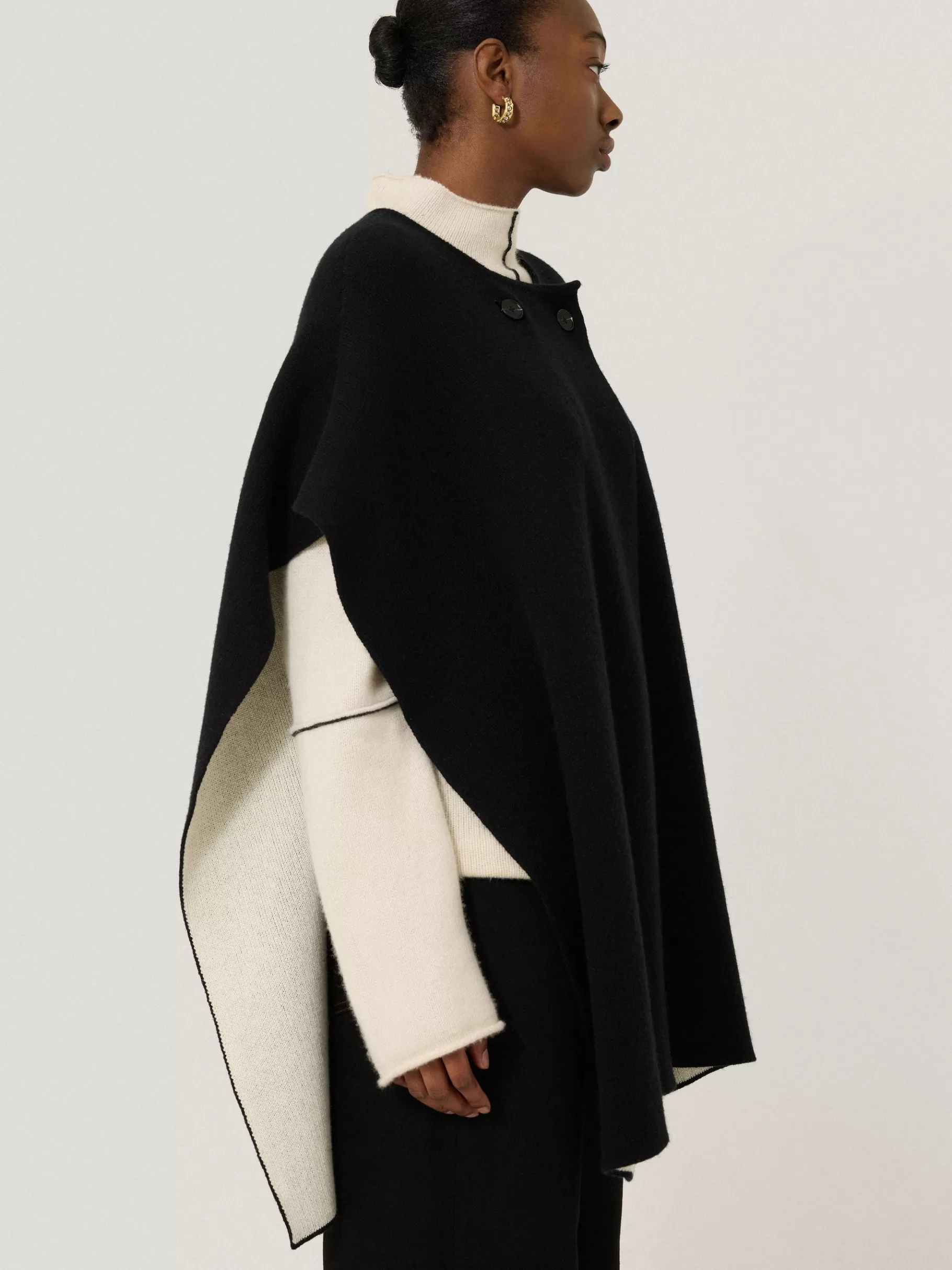 Jigsaw Ponchos & Scarves | Knitwear & Cashmere-Double Faced Contrast Cape Black