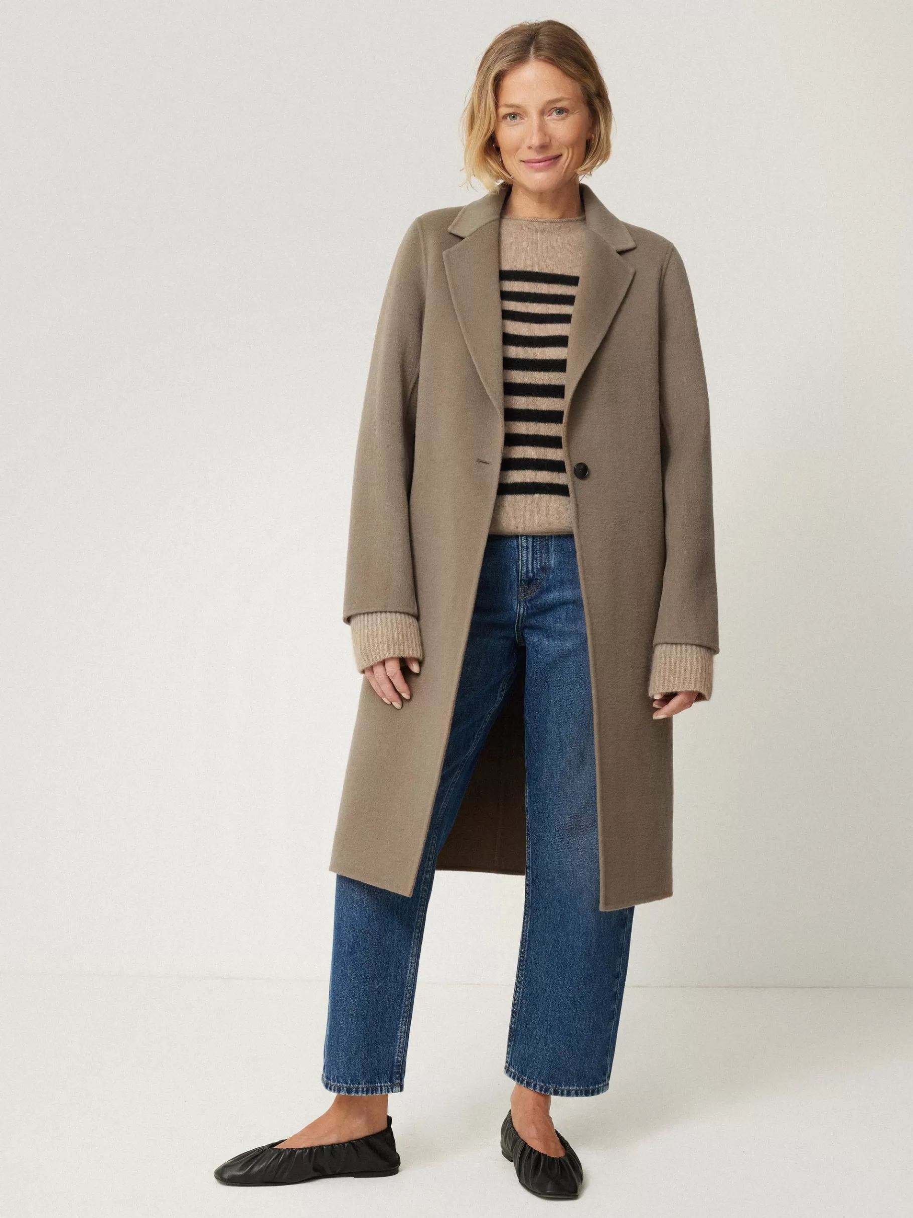 Jigsaw Coats & Jackets-Double Faced Tailored Coat Mole