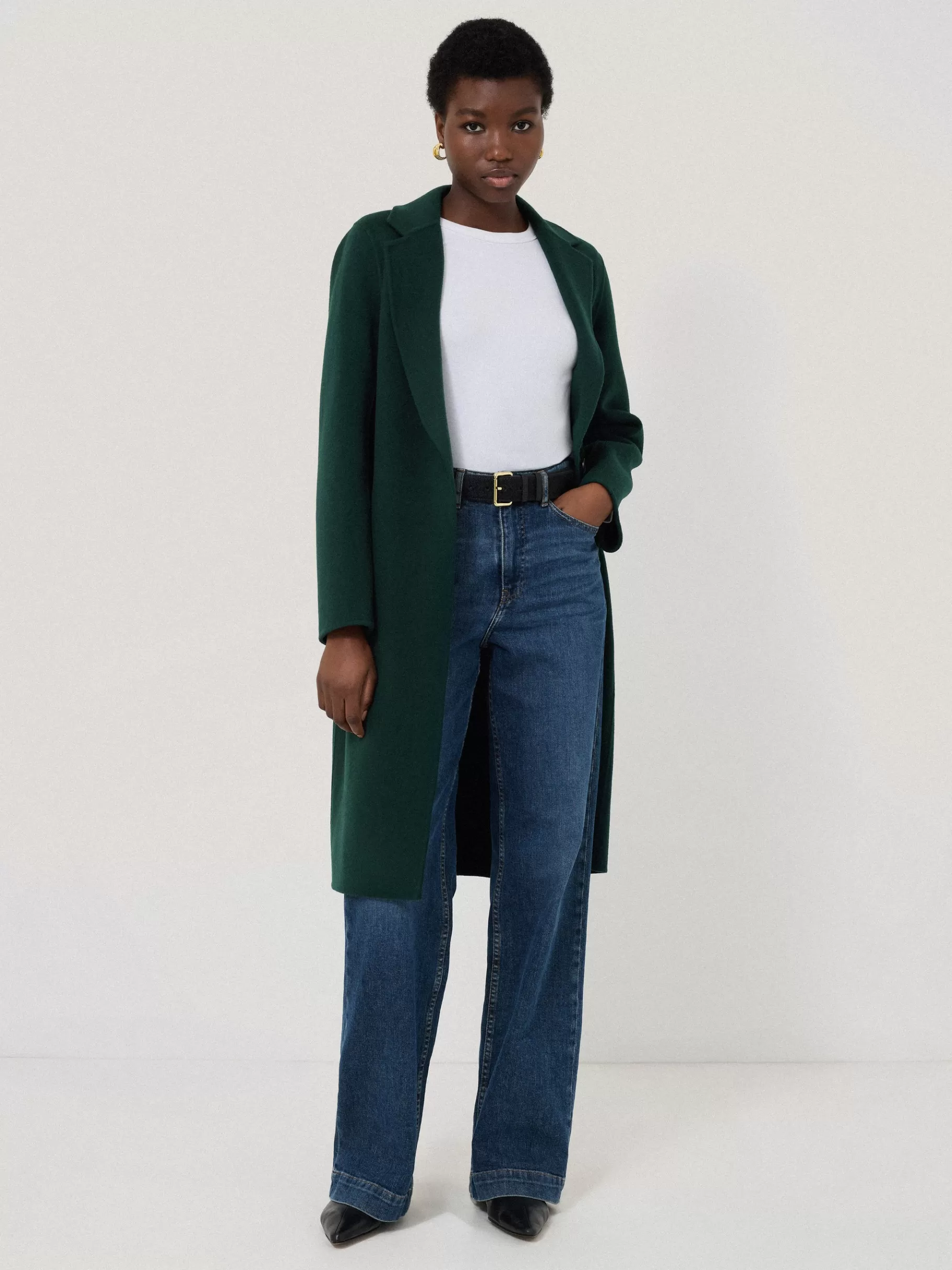 Jigsaw Coats & Jackets-Double Faced Tailored Coat Green