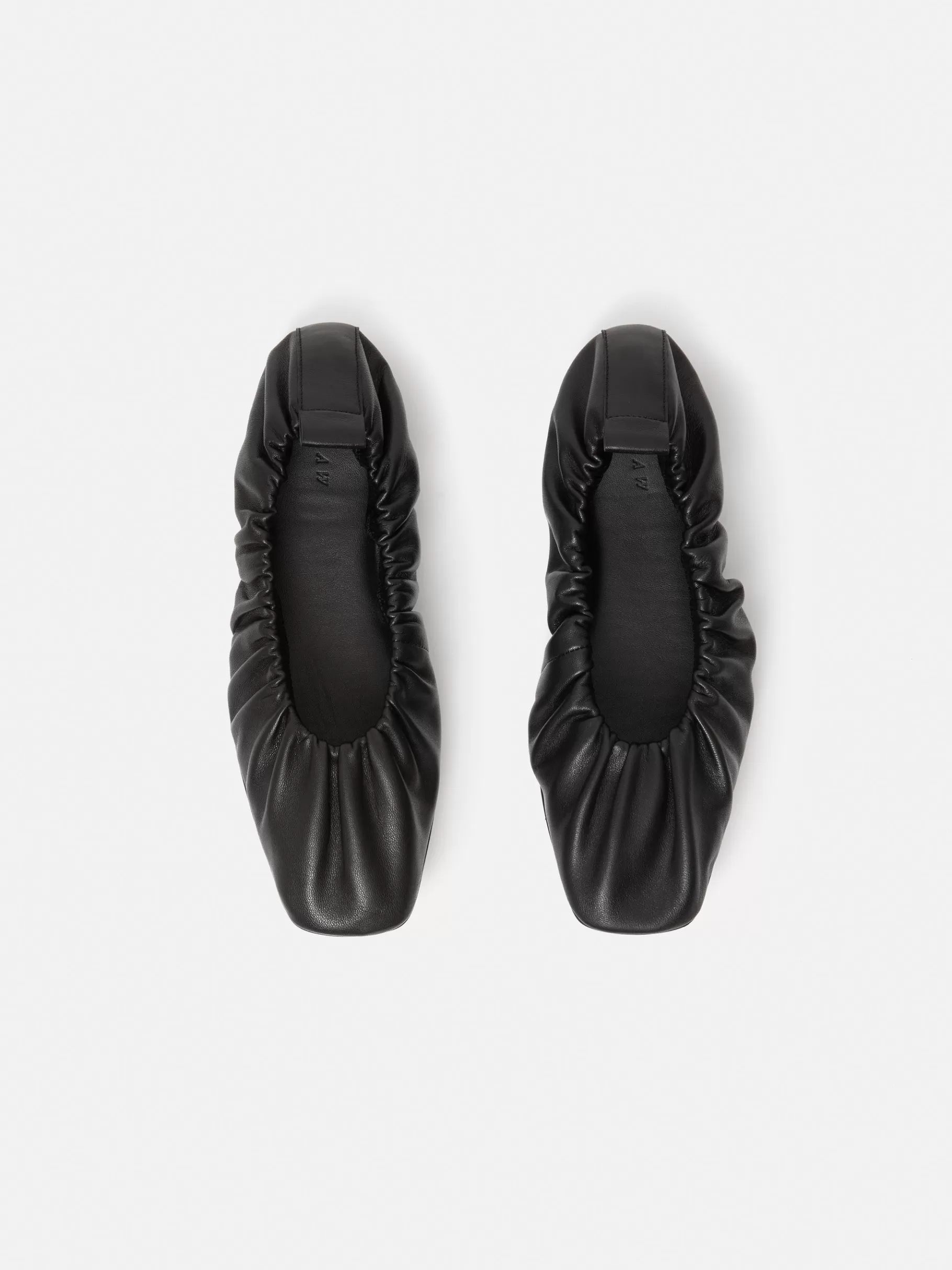 Jigsaw Flats | Leather-Elasticated Ballerina Black