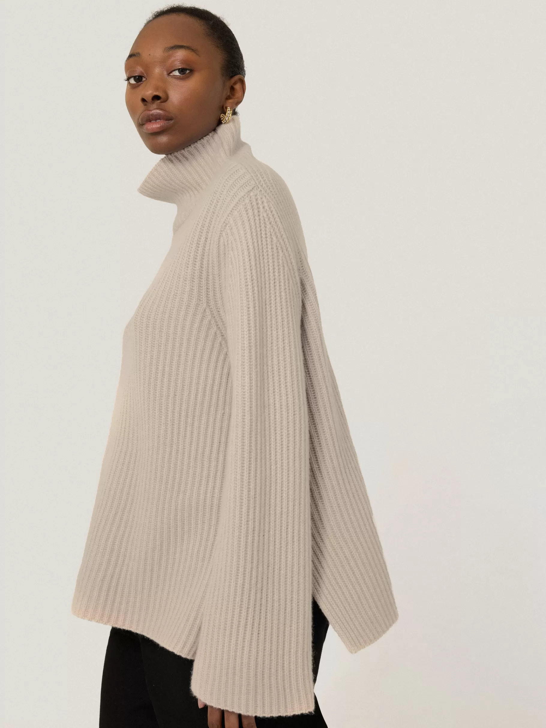 Jigsaw Knitwear & Cashmere-Faroe Fishermans Rib Jumper Cream