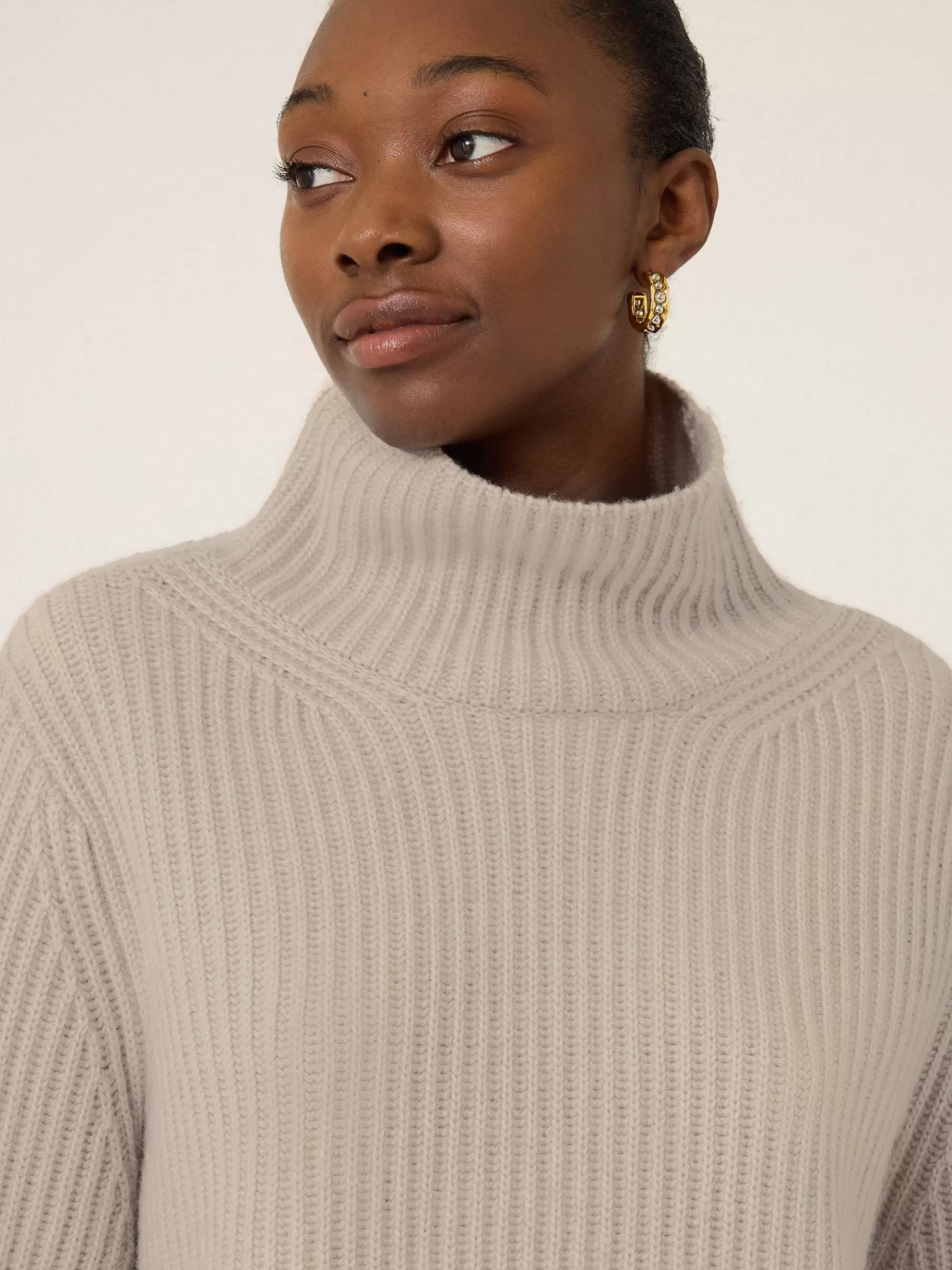 Jigsaw Knitwear & Cashmere-Faroe Fishermans Rib Jumper Cream