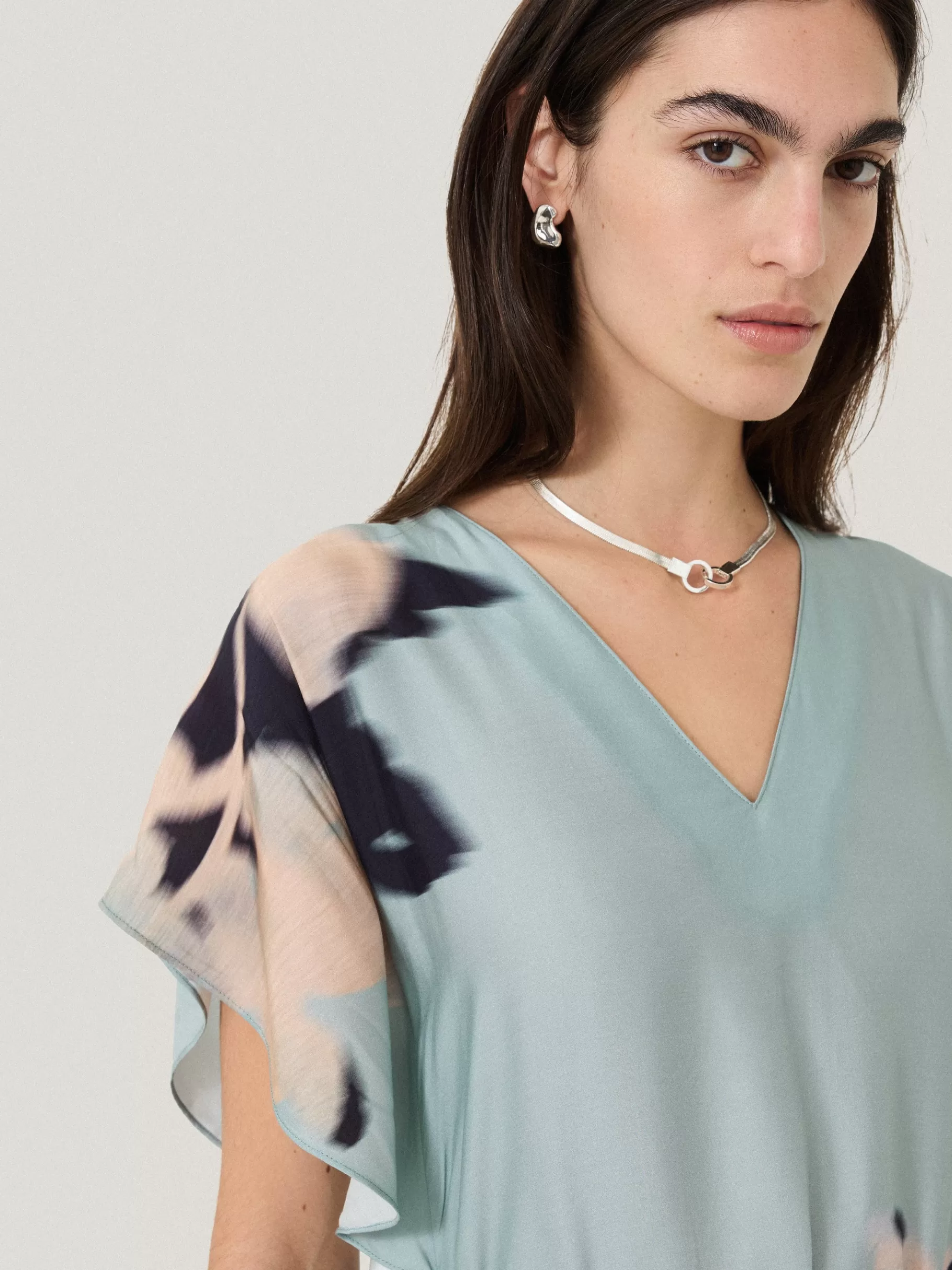 Jigsaw Dresses & Jumpsuits-Floral Drift Silk Blend Dress Blue