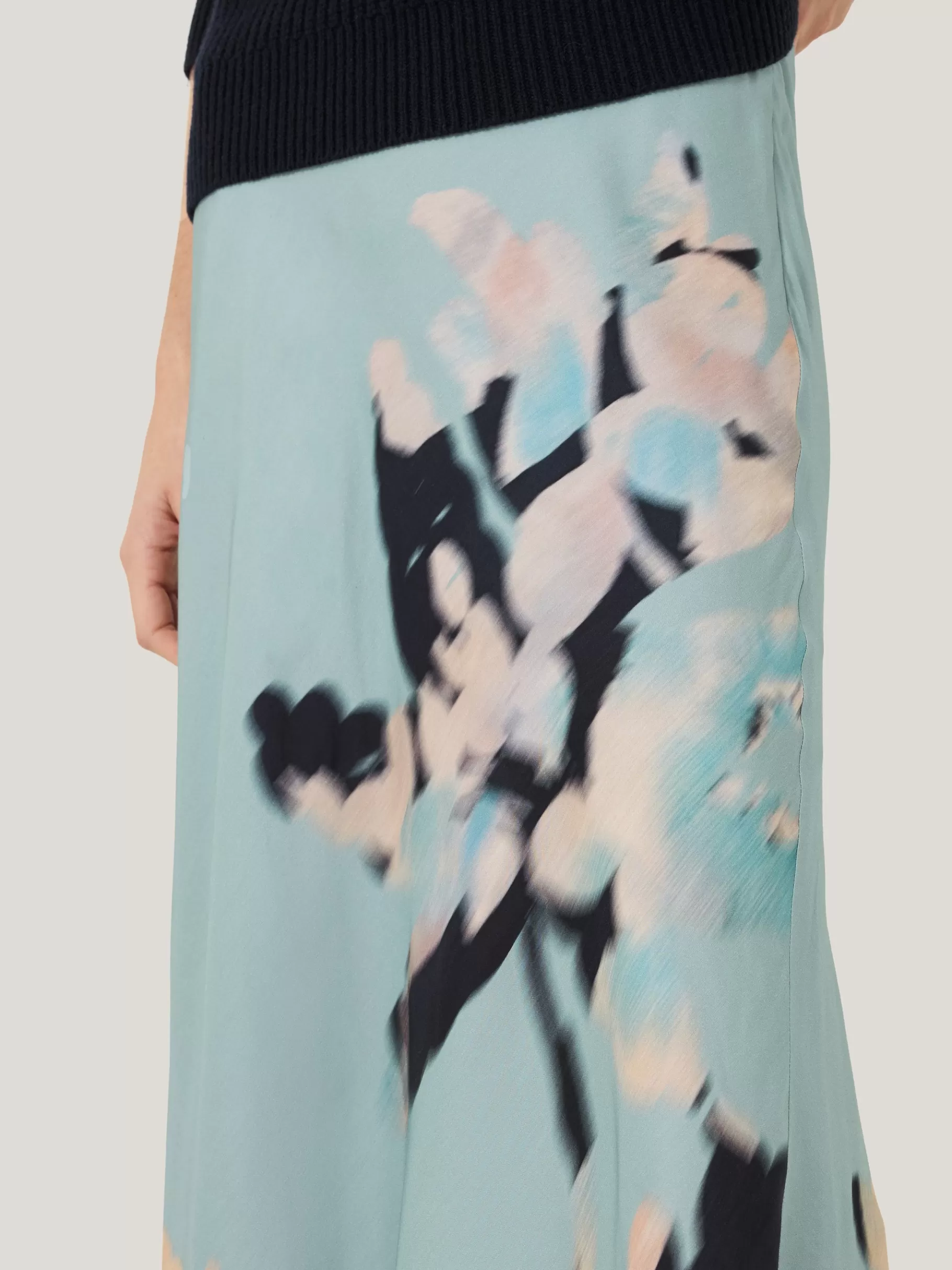Jigsaw Skirts | Co-ords-Floral Drift Silk Blend Skirt Blue