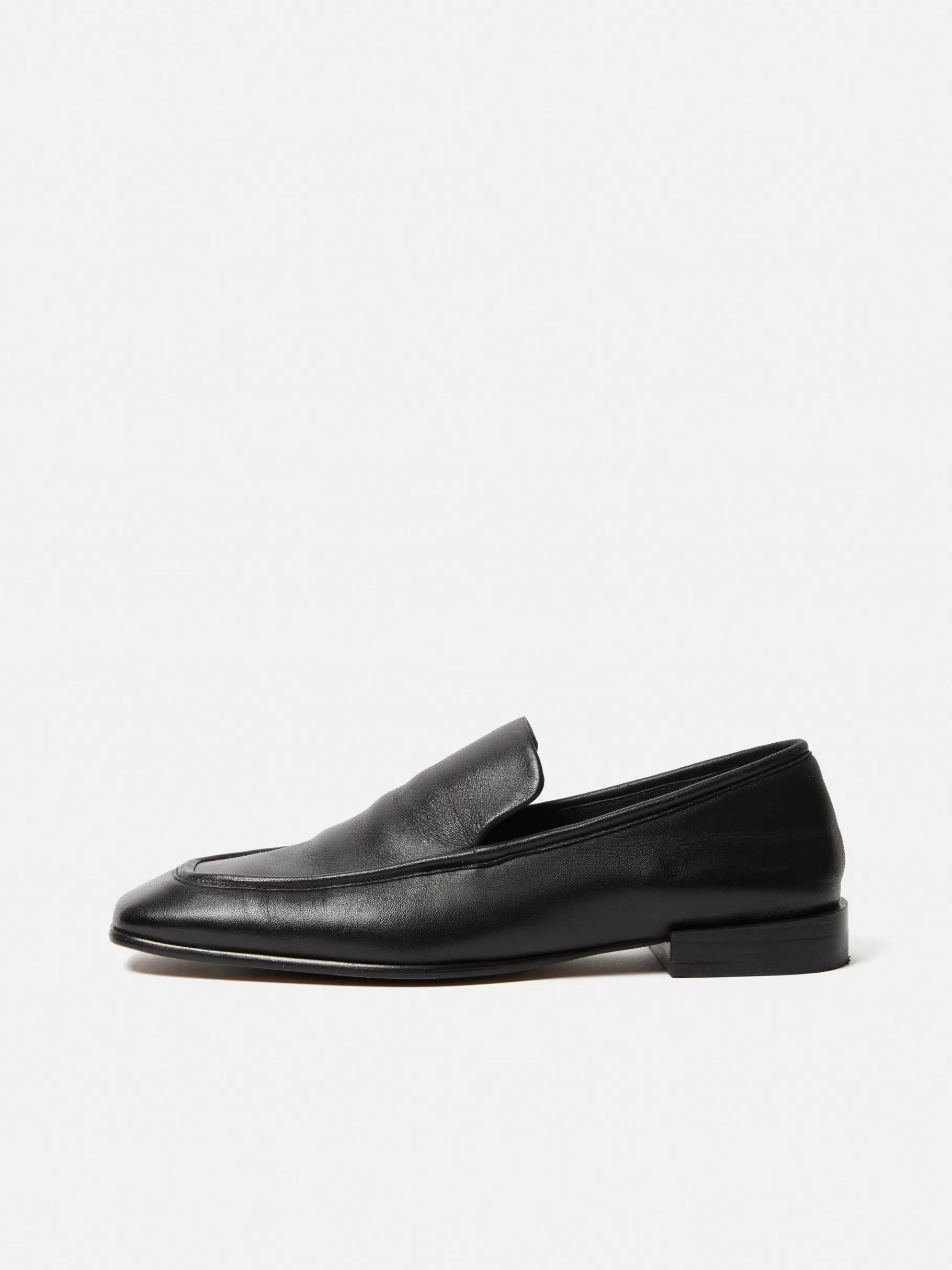 Jigsaw Flats-Frame Leather Loafer Black