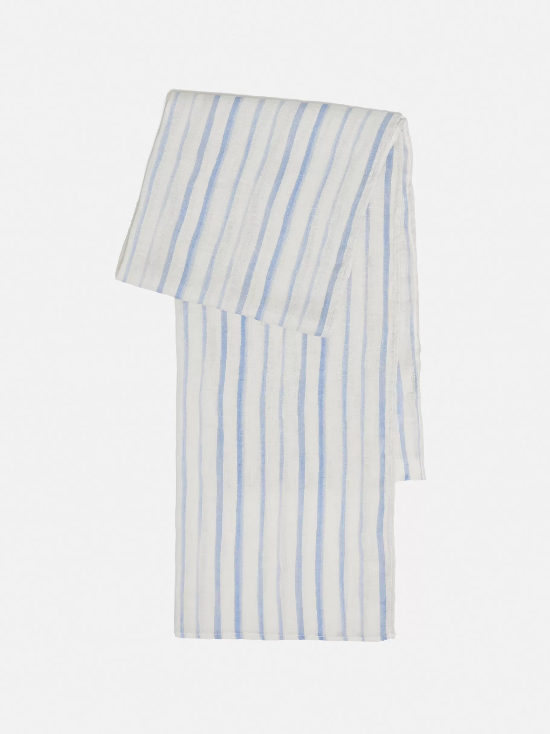 Jigsaw Ponchos & Scarves-French Linen Stripe Scarf Blue