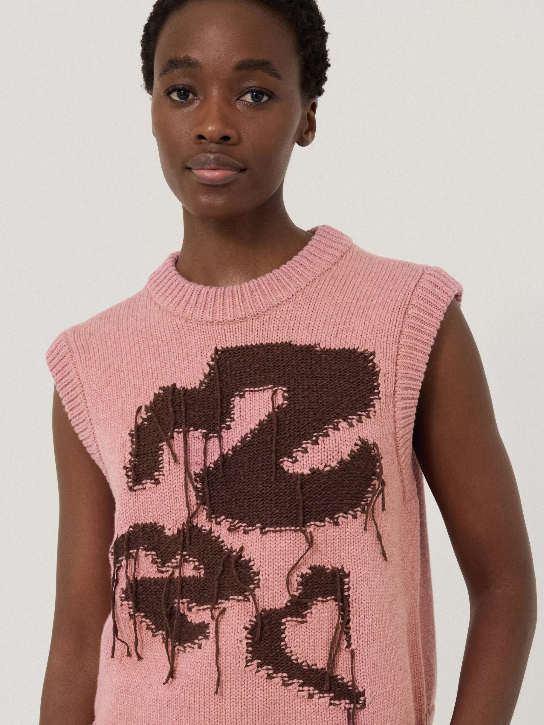 Jigsaw Shirts & Tops | Knitwear & Cashmere-Graffiti Lips Tank Pink