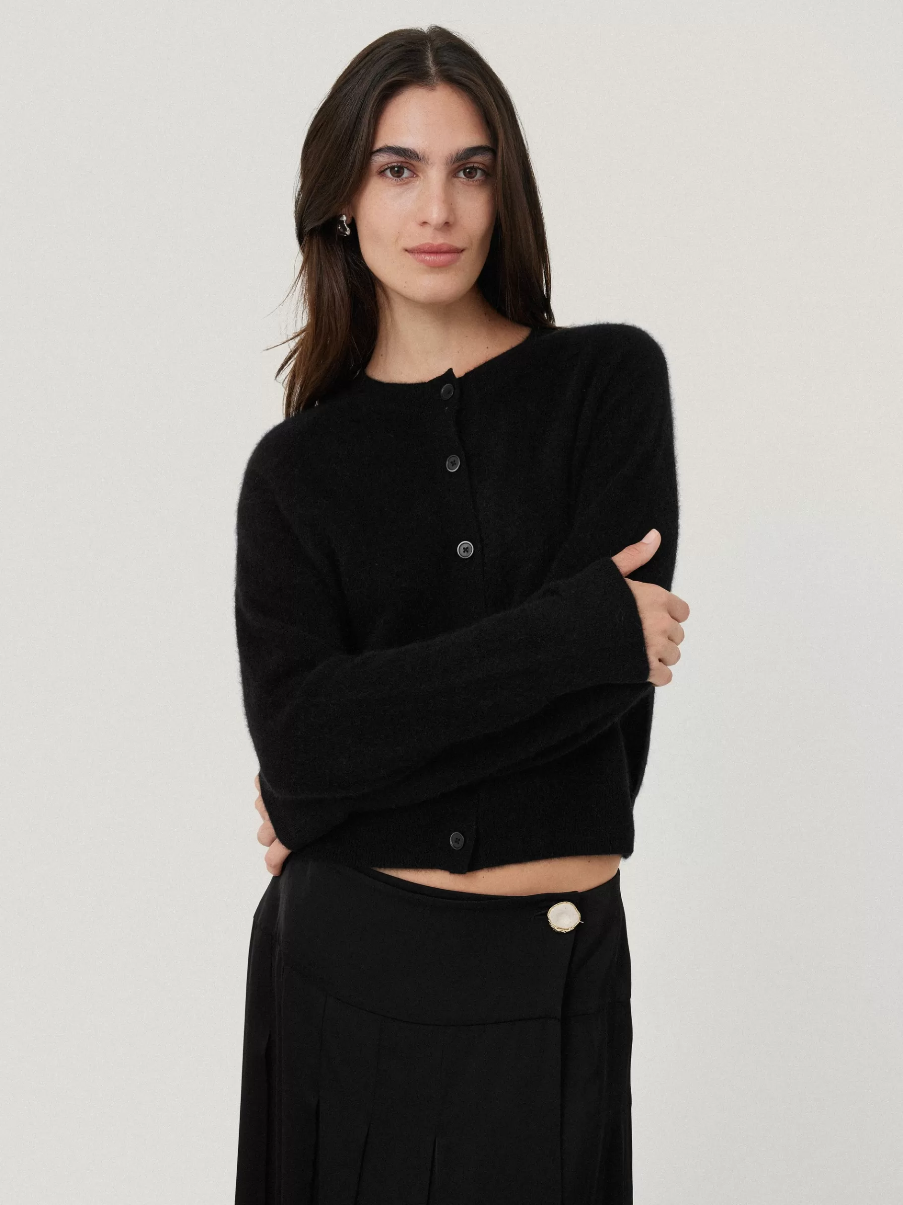 Jigsaw Knitwear & Cashmere-Halo Cashmere Cardigan Black