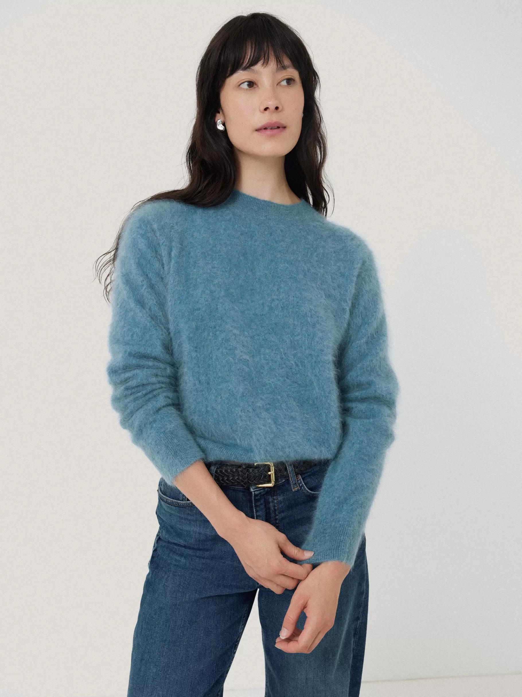 Jigsaw Knitwear & Cashmere-Halo Cashmere Jumper Blue