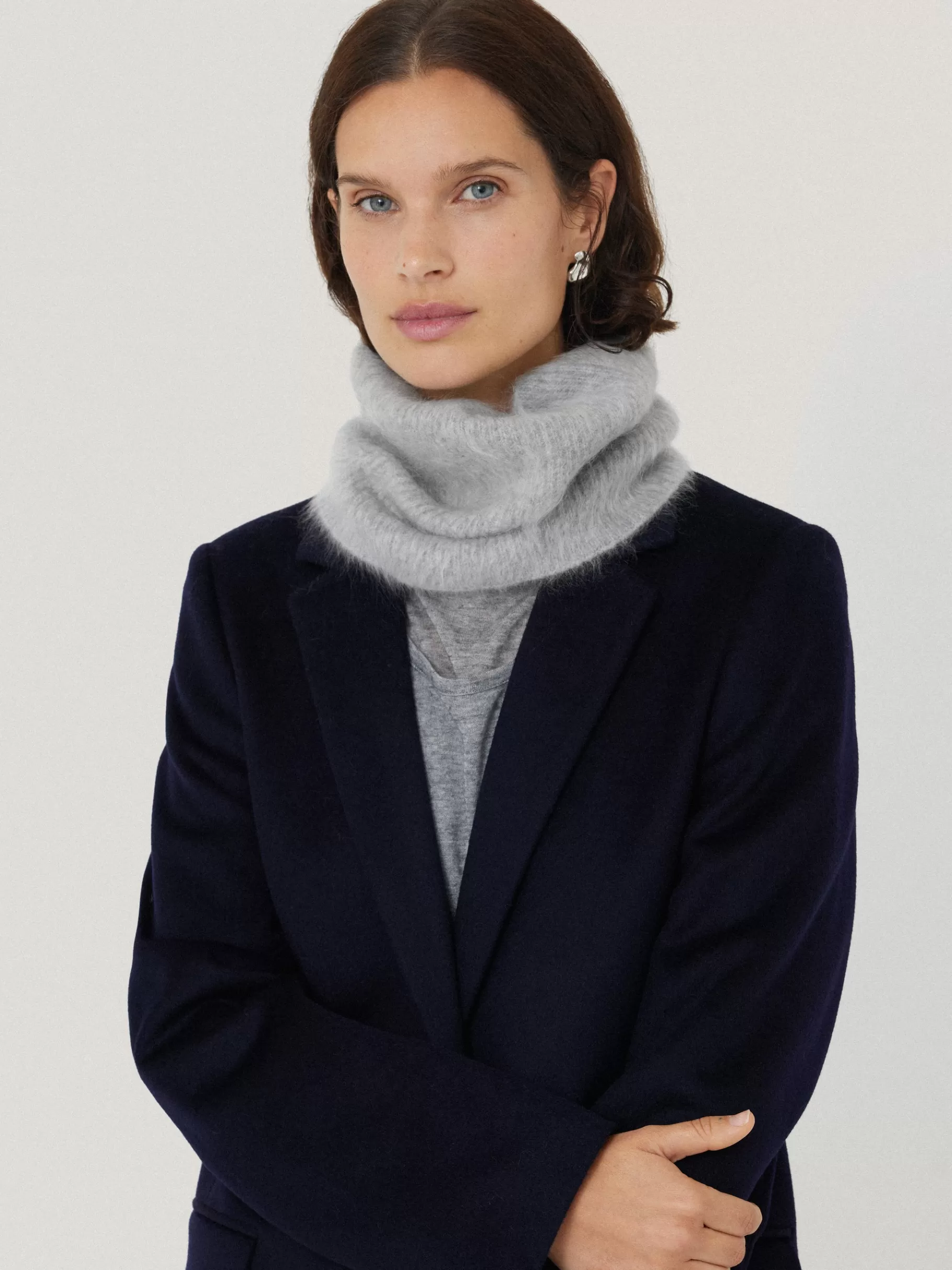 Jigsaw Ponchos & Scarves | Knitwear & Cashmere-Halo Cashmere Snood Grey